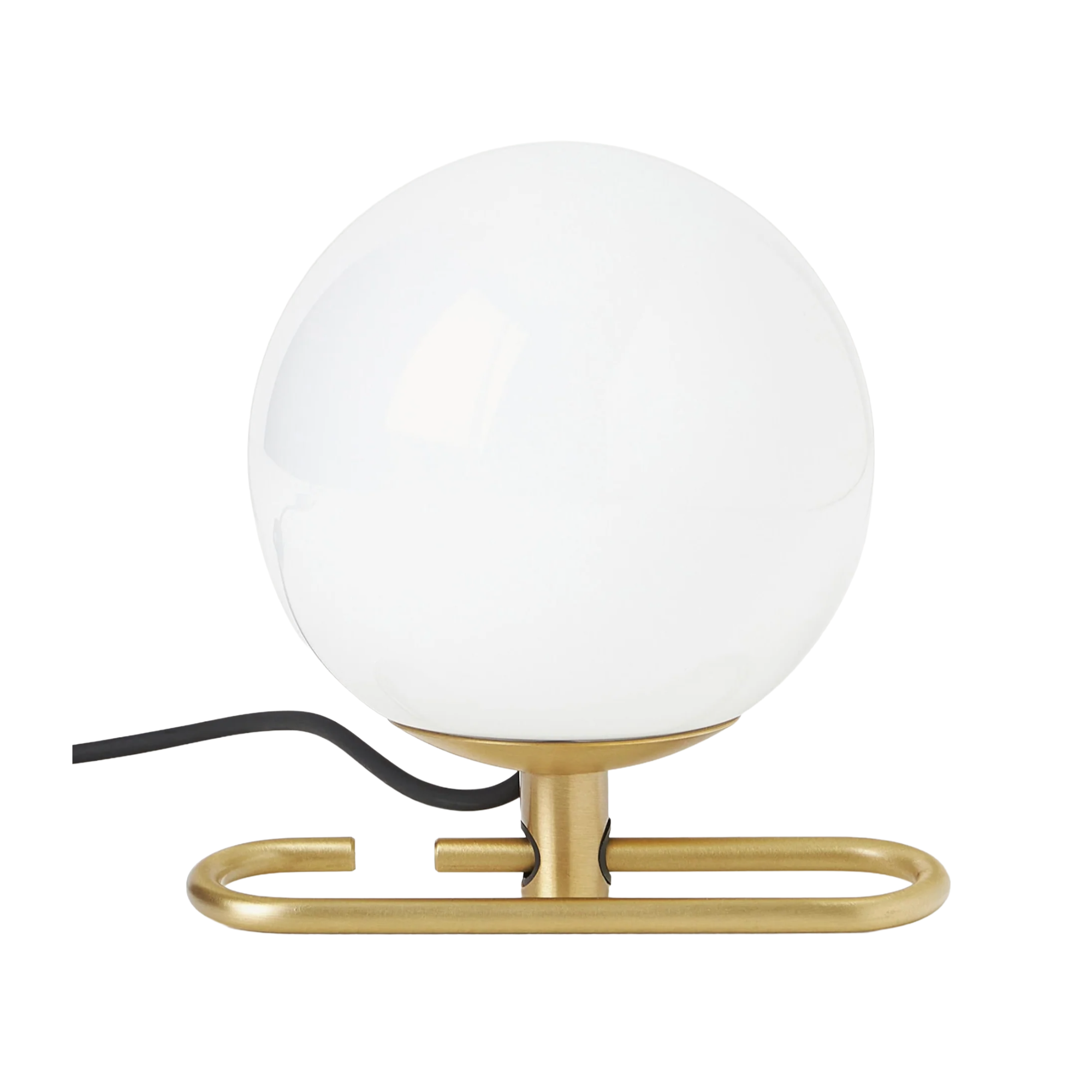 NH1217 Brass Table Lamp with White Glass