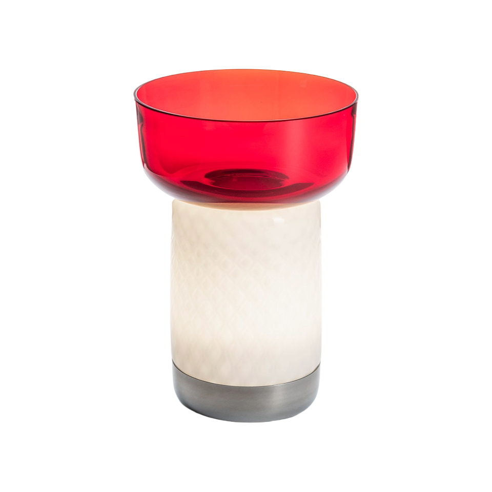 Portable Lamp BONTA BOWL white with red