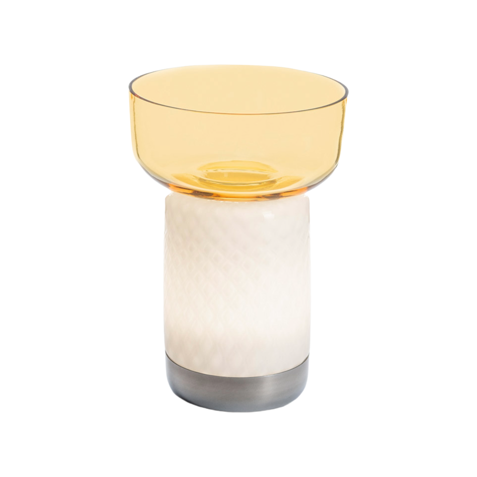 Portable Lamp BONTA BOWL white with yellow