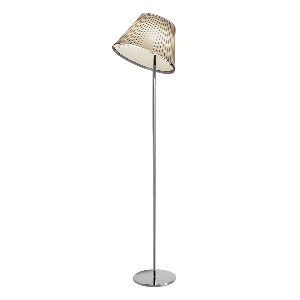 CHOOSE floor lamp with parchment shade and chrome base