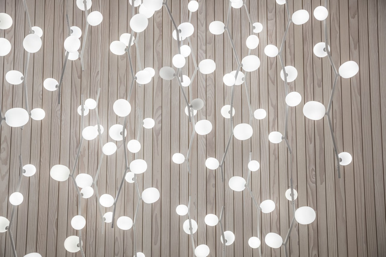 Ivy hanging lamp - vertical matt glass