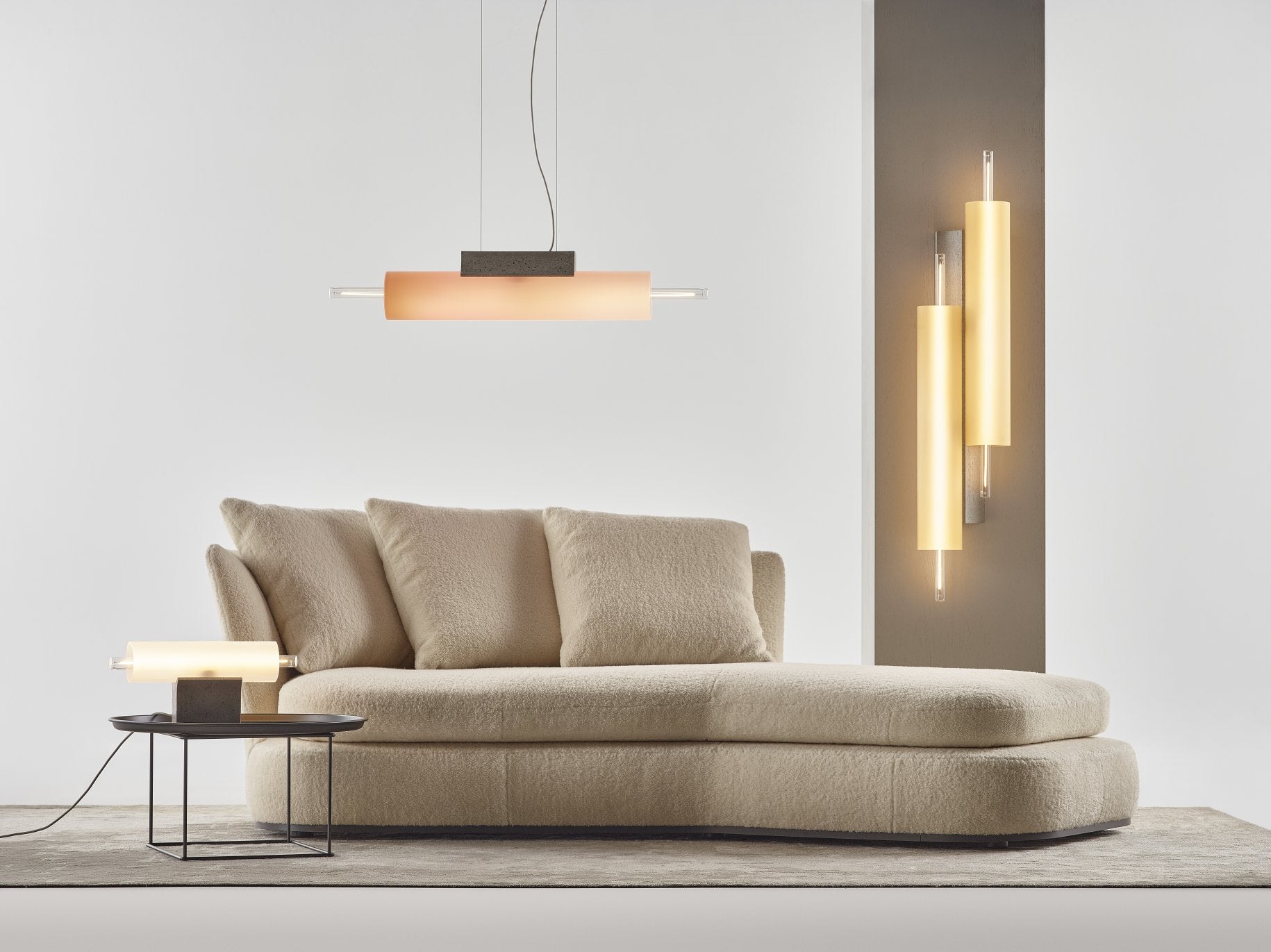 Overlay concrete hanging lamp