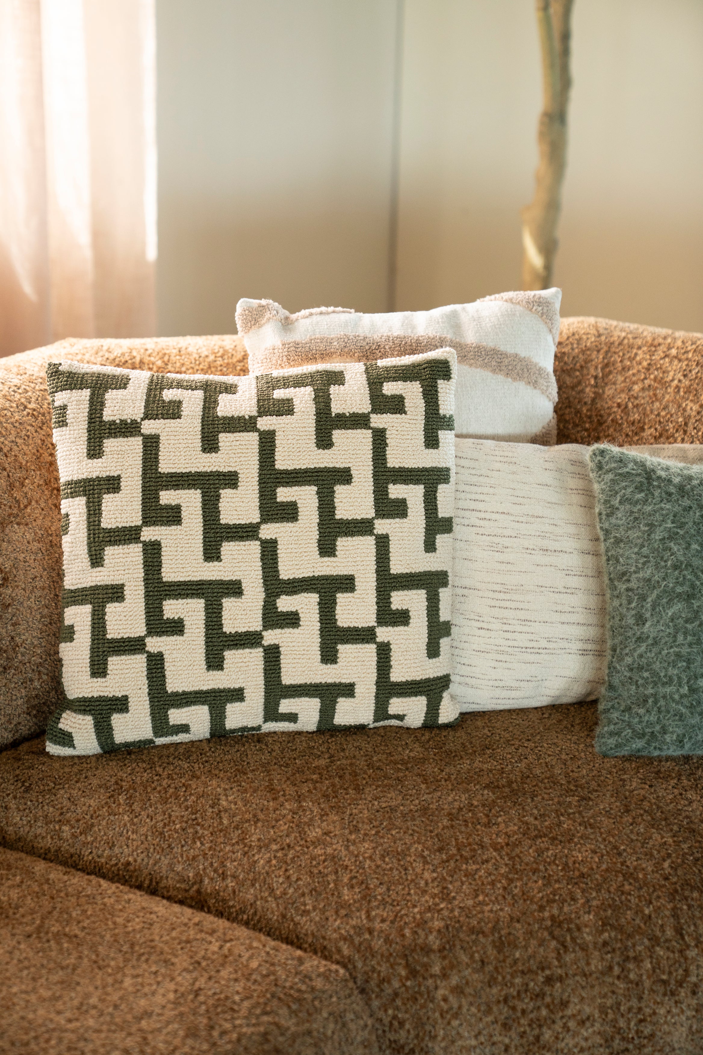 Poduszka ZIGGY burgundowy z beżowym