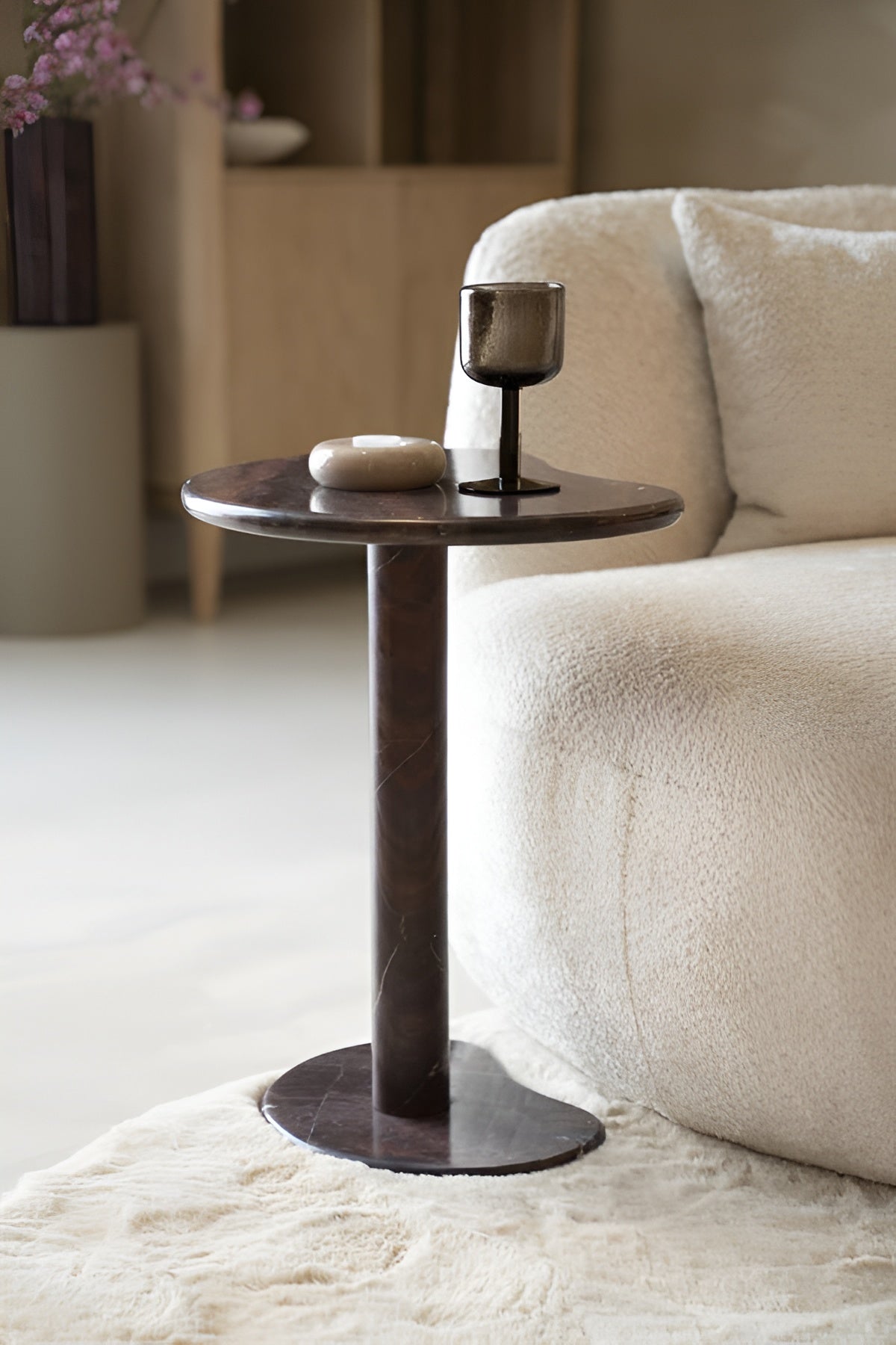 Beistelltisch ROSSO creme Marmor
