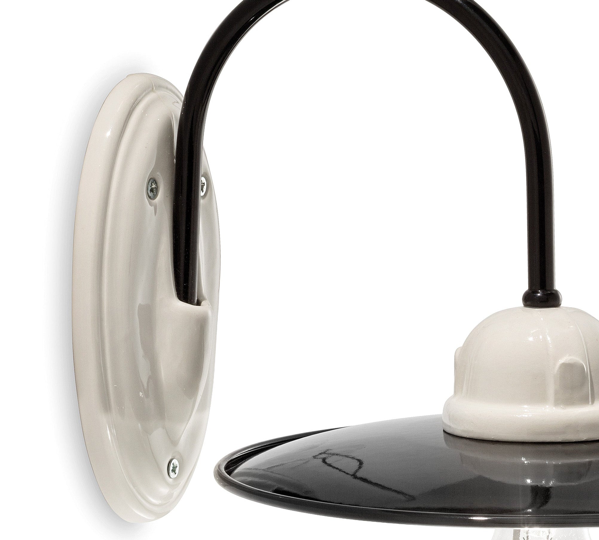 B&W Keramik Wandlampe schwarz-weiß