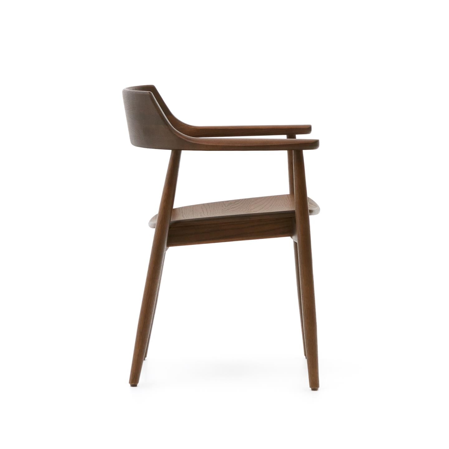 FONDES chair made of solid oak wood in walnut color