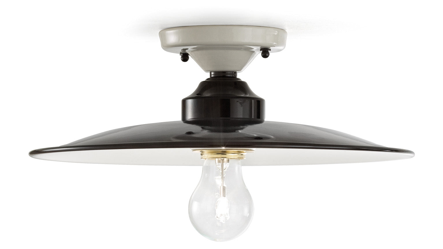 B&W Keramik Deckenlampe schwarz-weiß