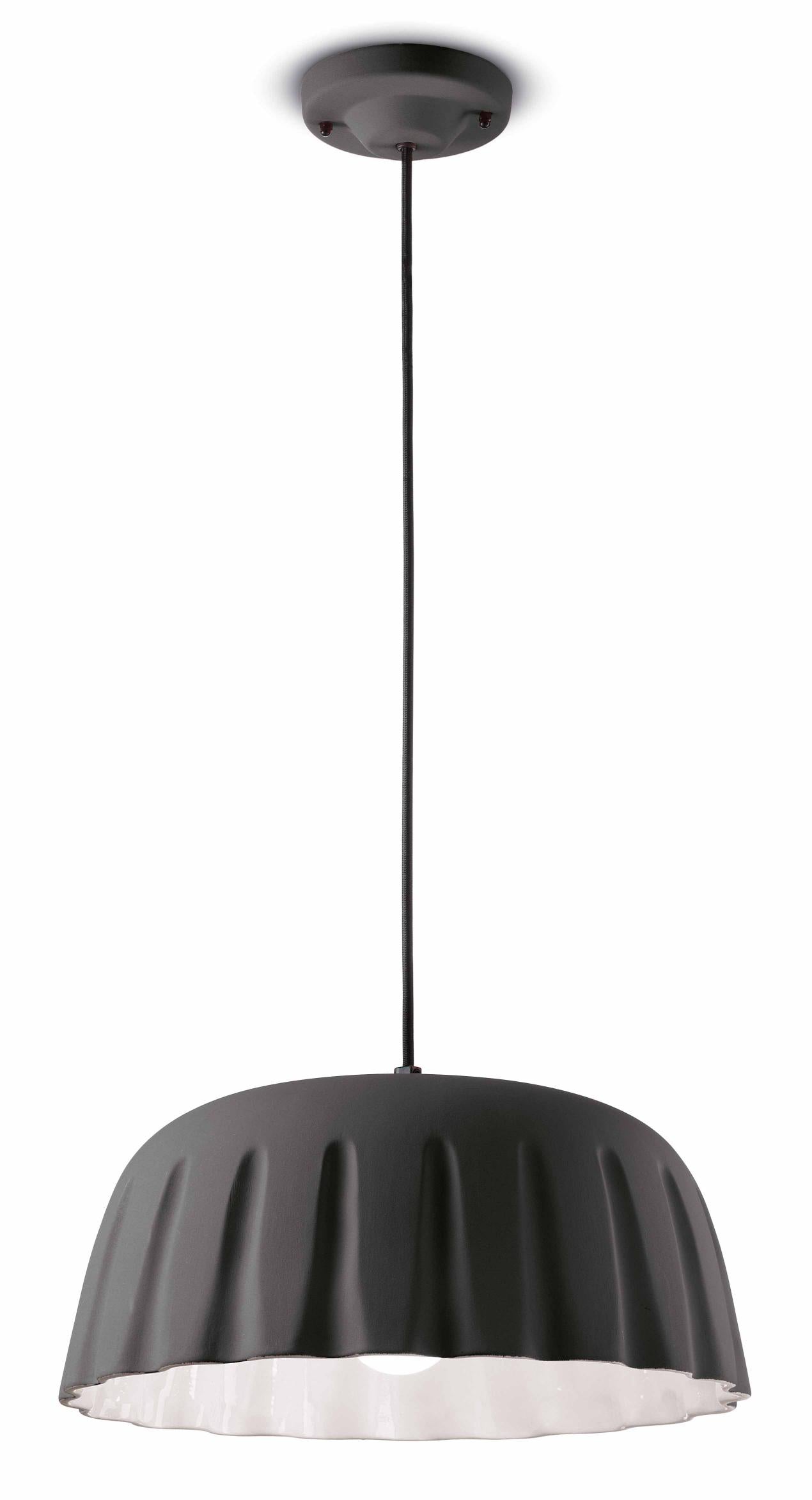 MADAME GRES Keramik-Pendelleuchte dunkelgrau