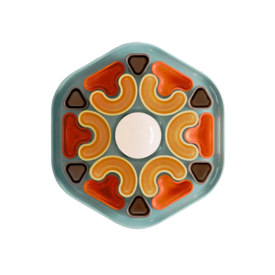 Ceramic wall lamp PHYTIA blue with yellow, orange, and brown