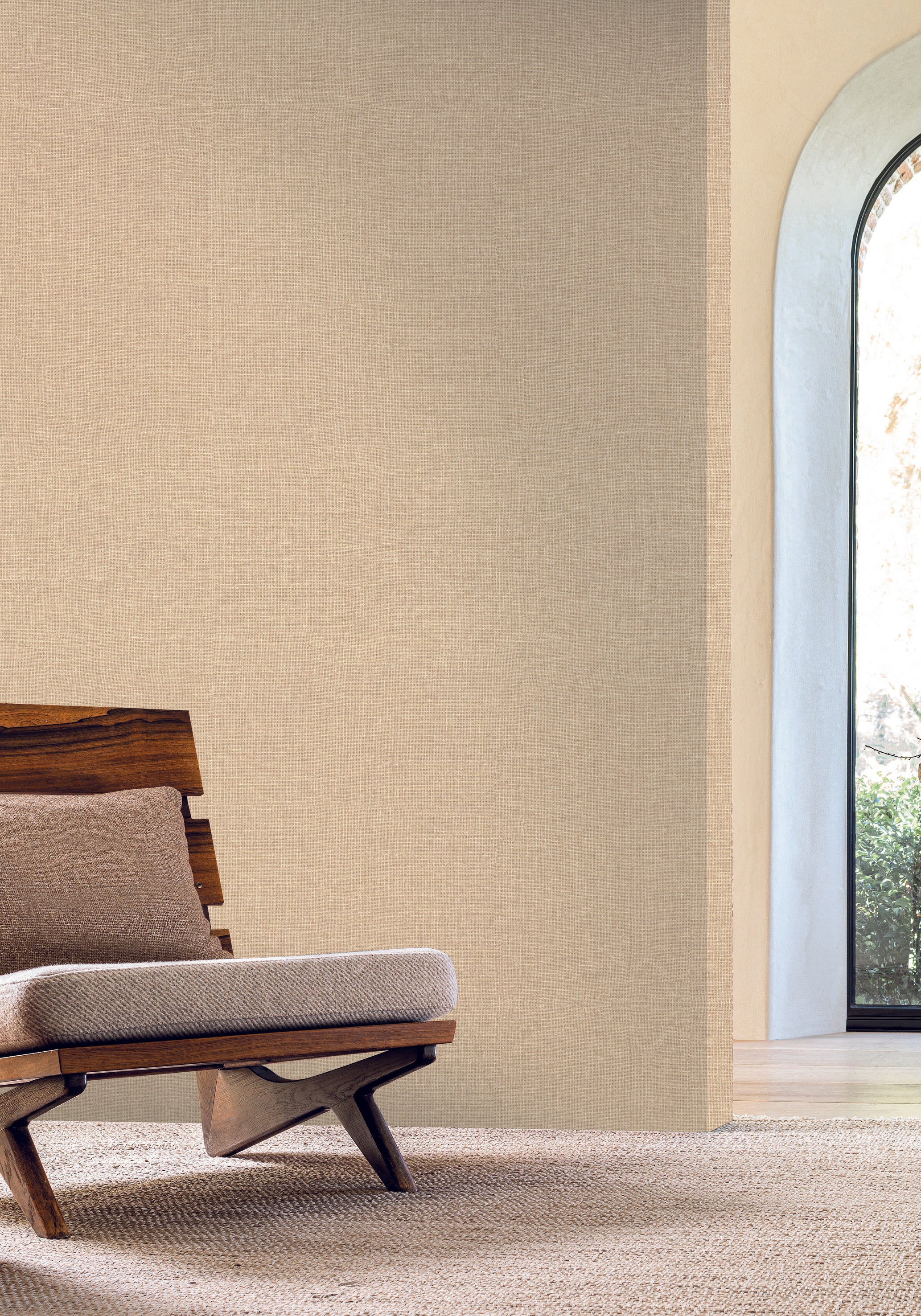 Structural vinyl wallpaper LIENZO - TRAVERTINE beige