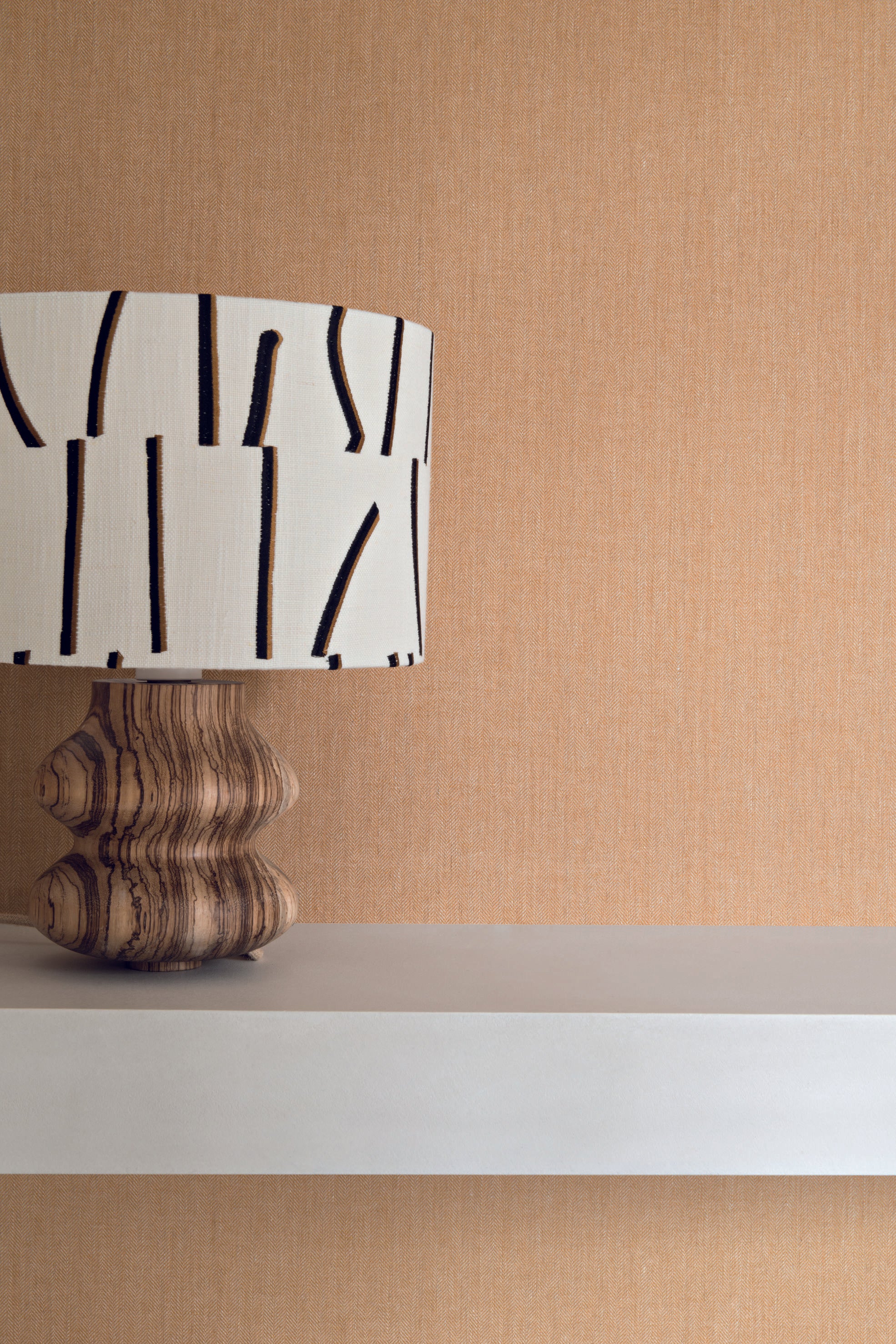 Structural textile wallpaper imitating herringbone VELIN - OPALINE light green