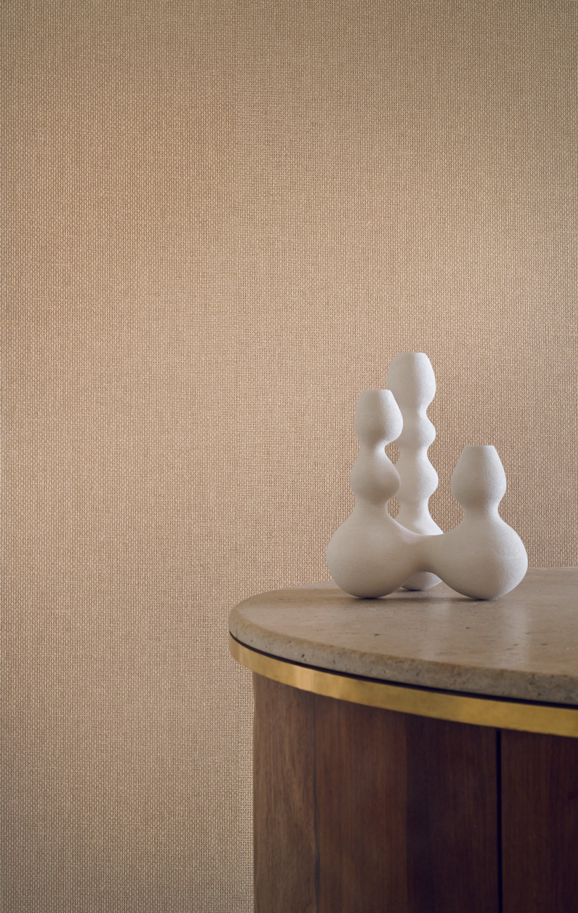 Tapeta imitująca rafię VANNORA - SABLE ciemnobeżowy