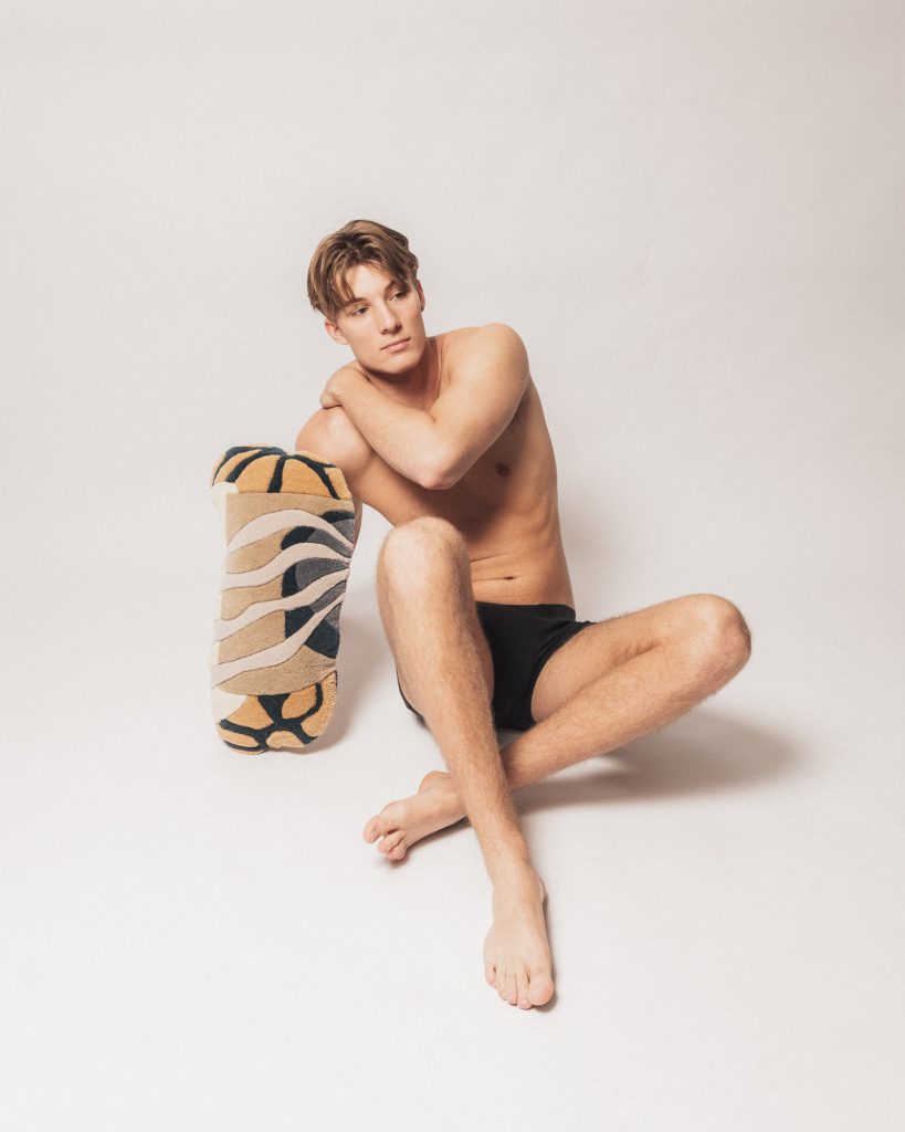 CORAL decorative pillow beige with orange