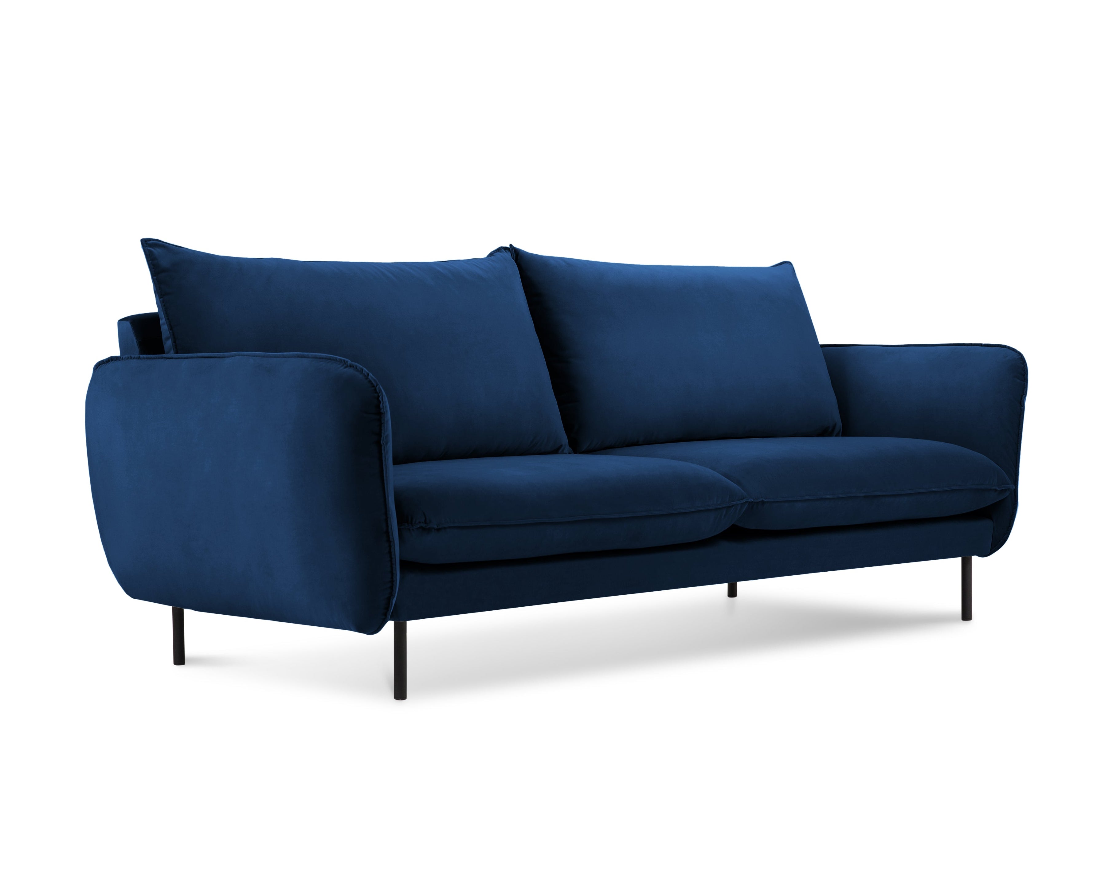 Velvet 2-seater Sofa VIENNA royal blue with black base