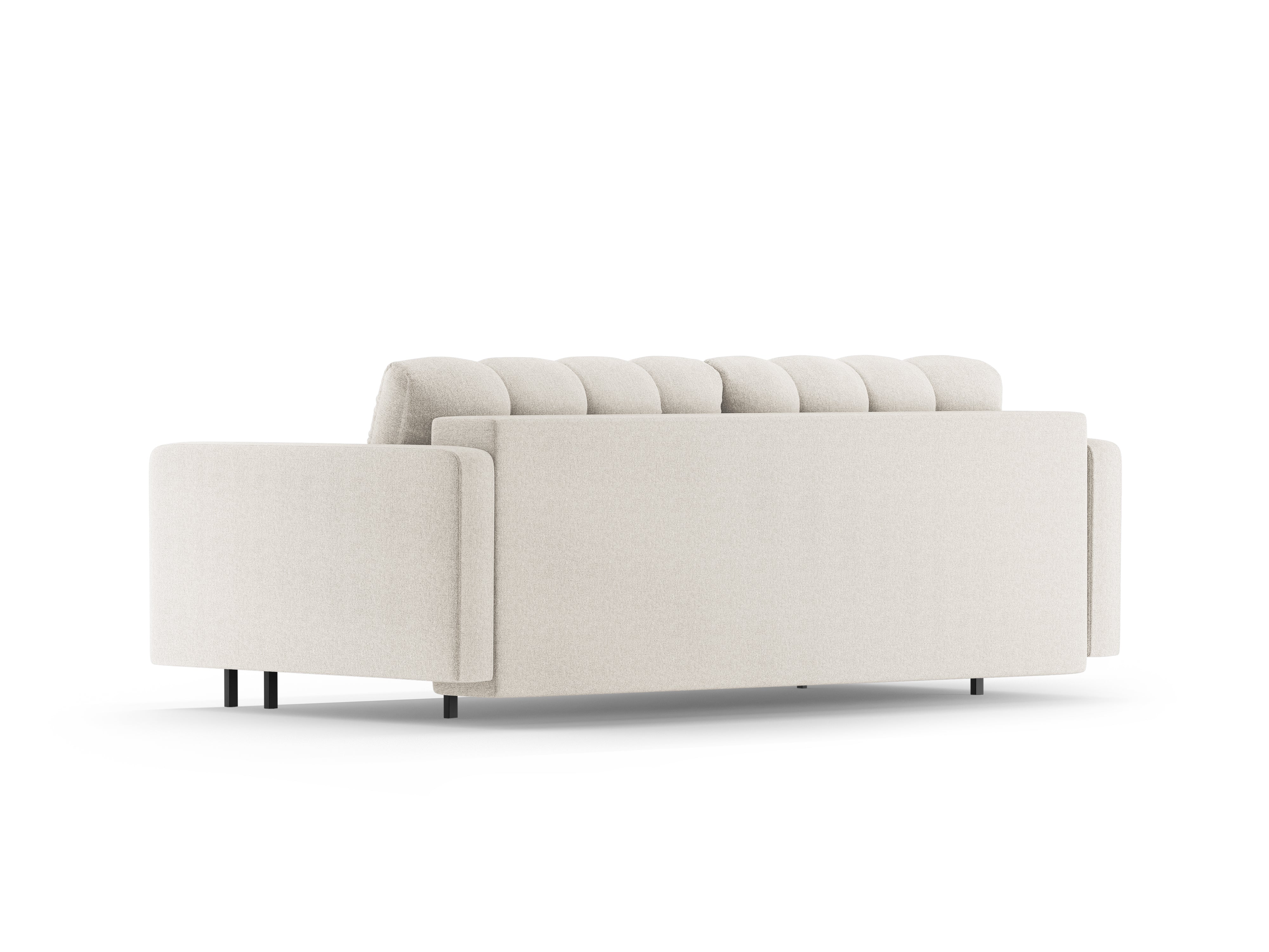 3-seater sofa with sleeping function BALI light beige with black base