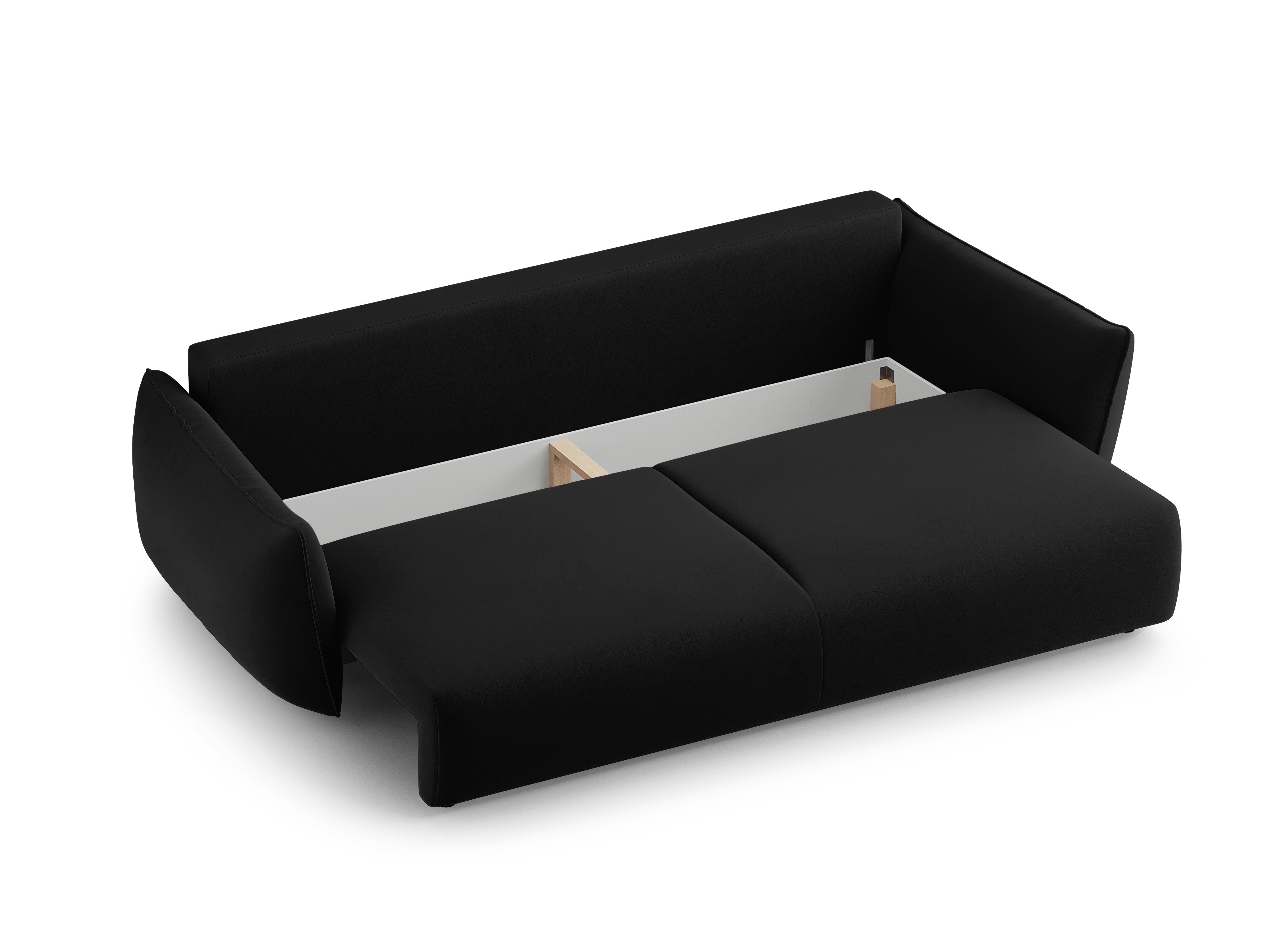 Velvet sofa with sleeping function MATERA black