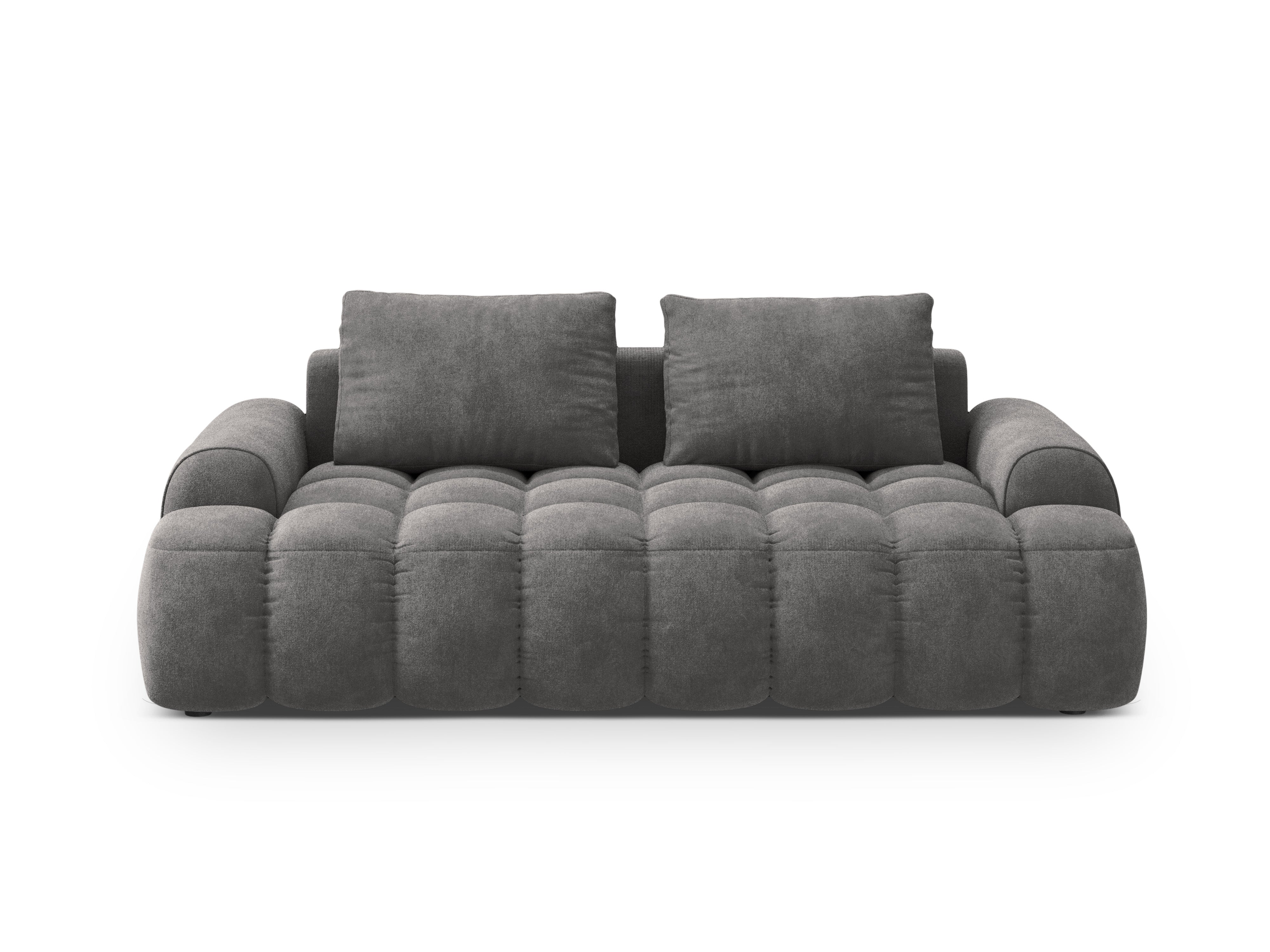 Sofa aus Samt 3-sitzig LINZ dunkelgrau