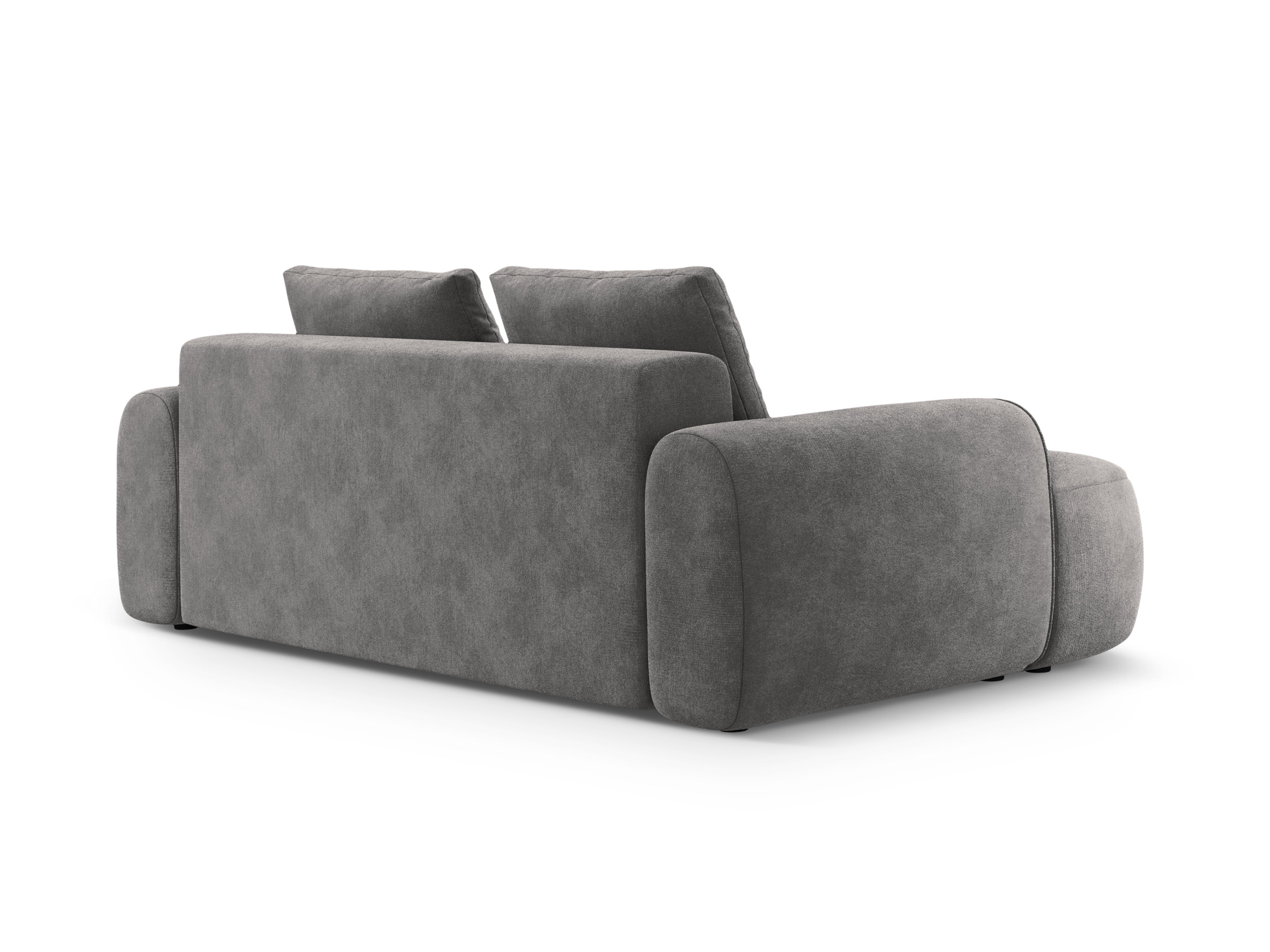 Sofa aus Samt 3-sitzig LINZ dunkelgrau