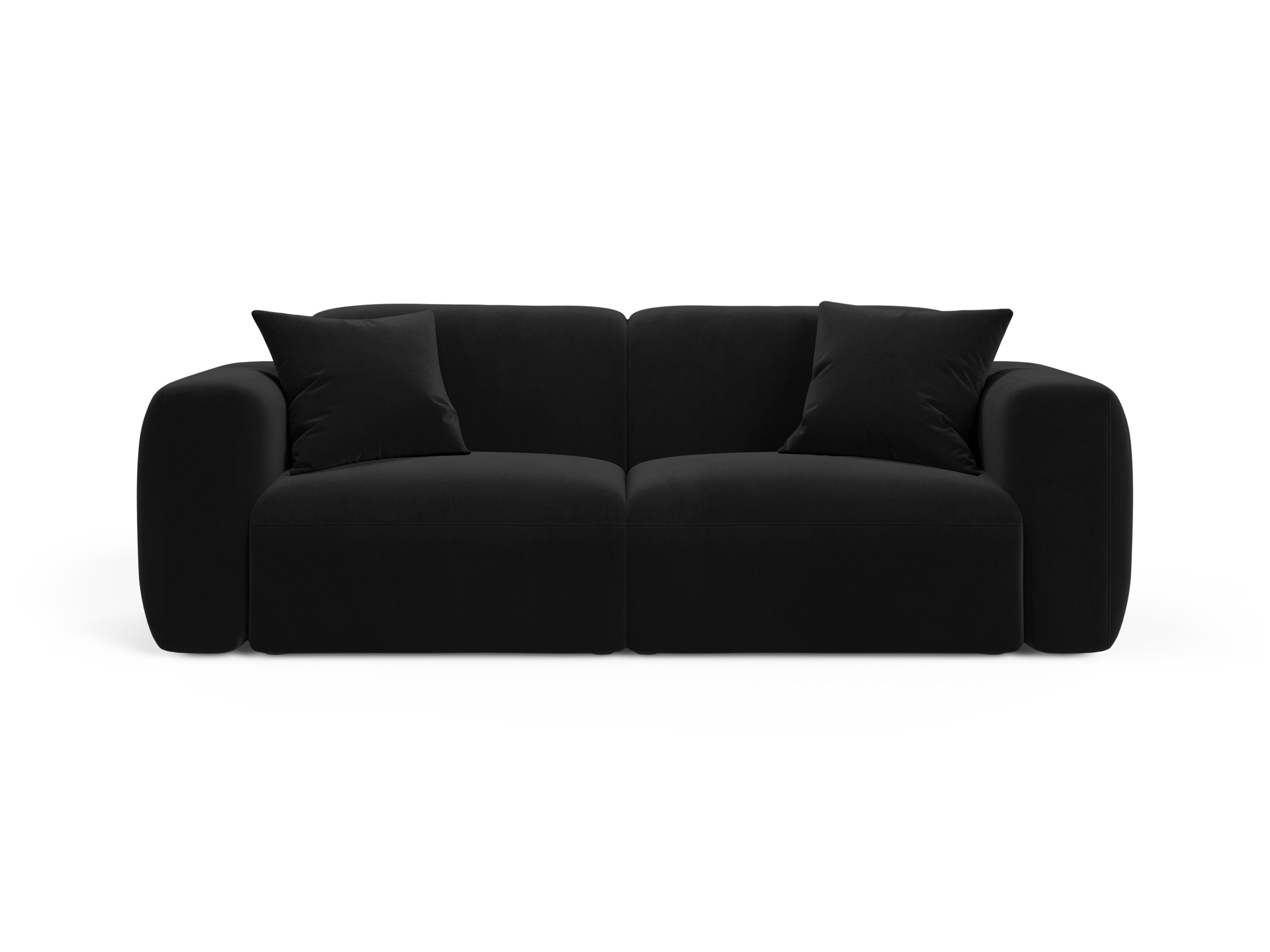 Sofa aus Samt 3-sitzig STRINO schwarz