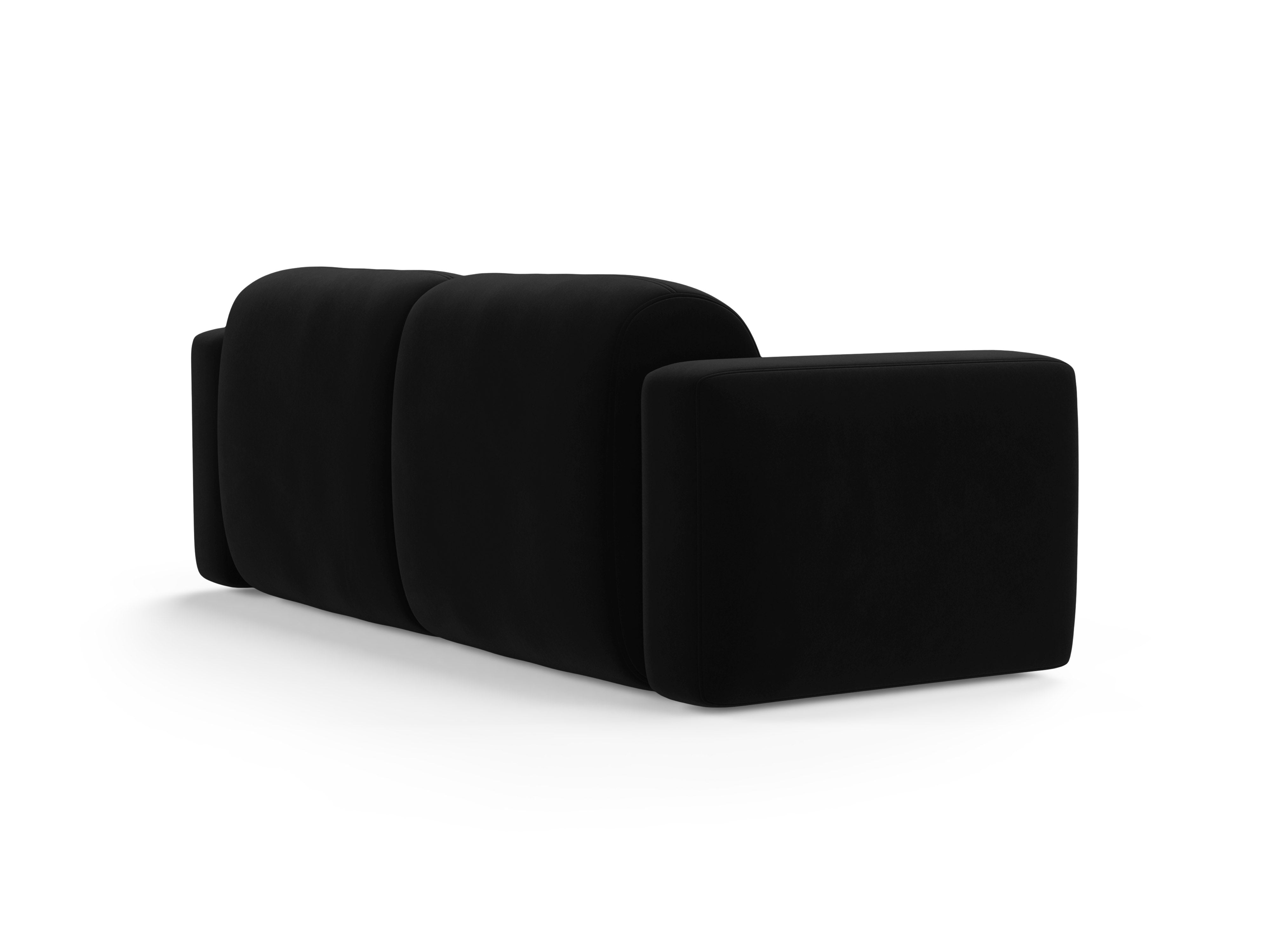 Sofa aus Samt 3-sitzig STRINO schwarz