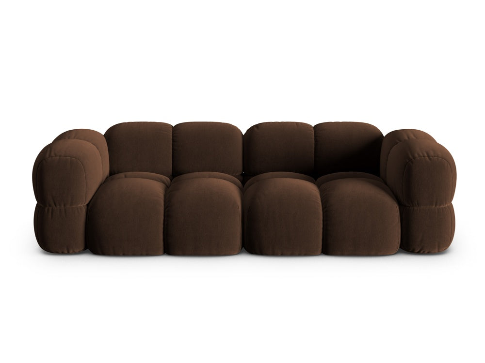 Sofa für 4 Personen aus Samt LORETTO schokoladenbraun