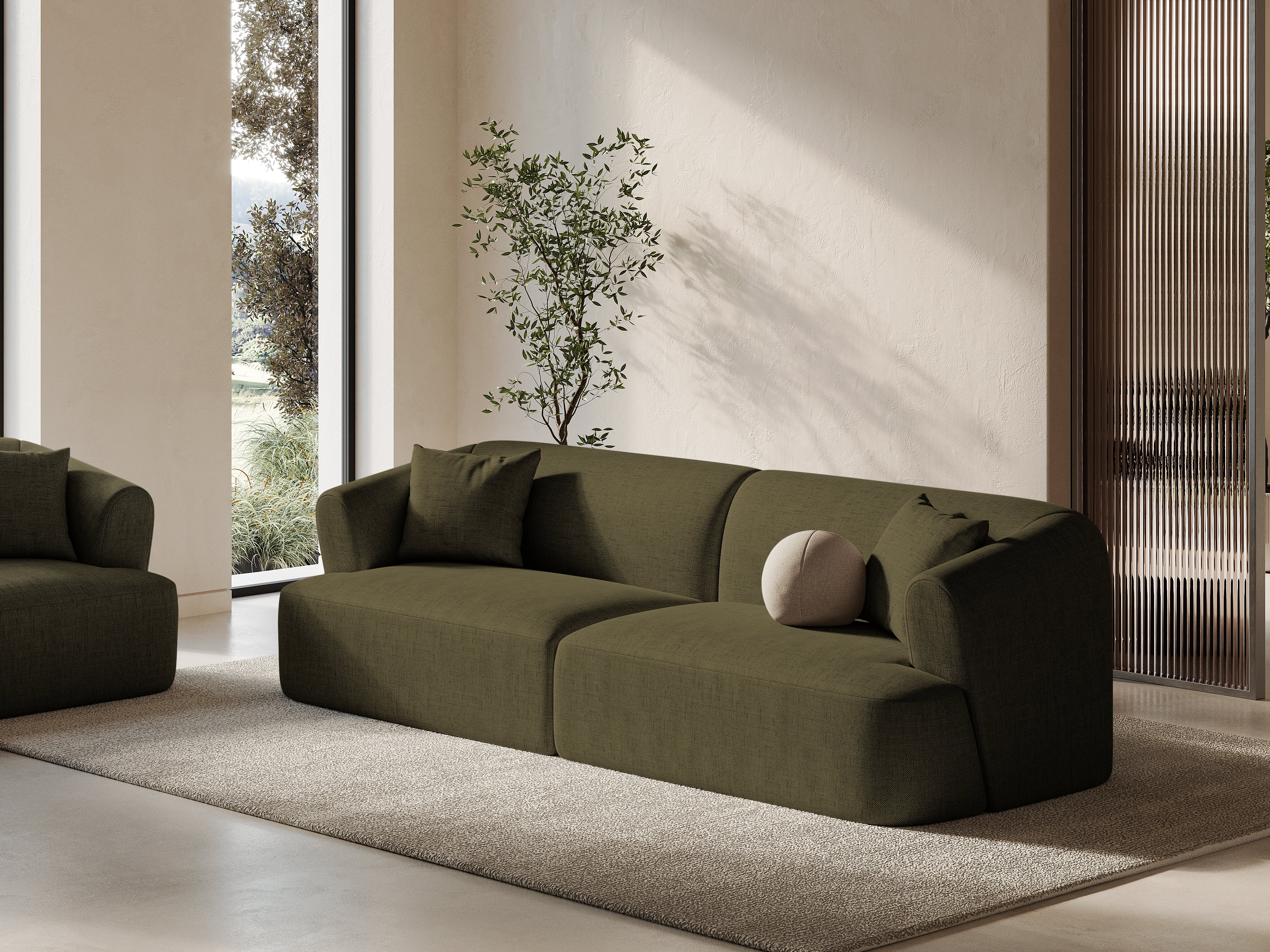 Sofa 4-sitzig CAMPI grün Chenille