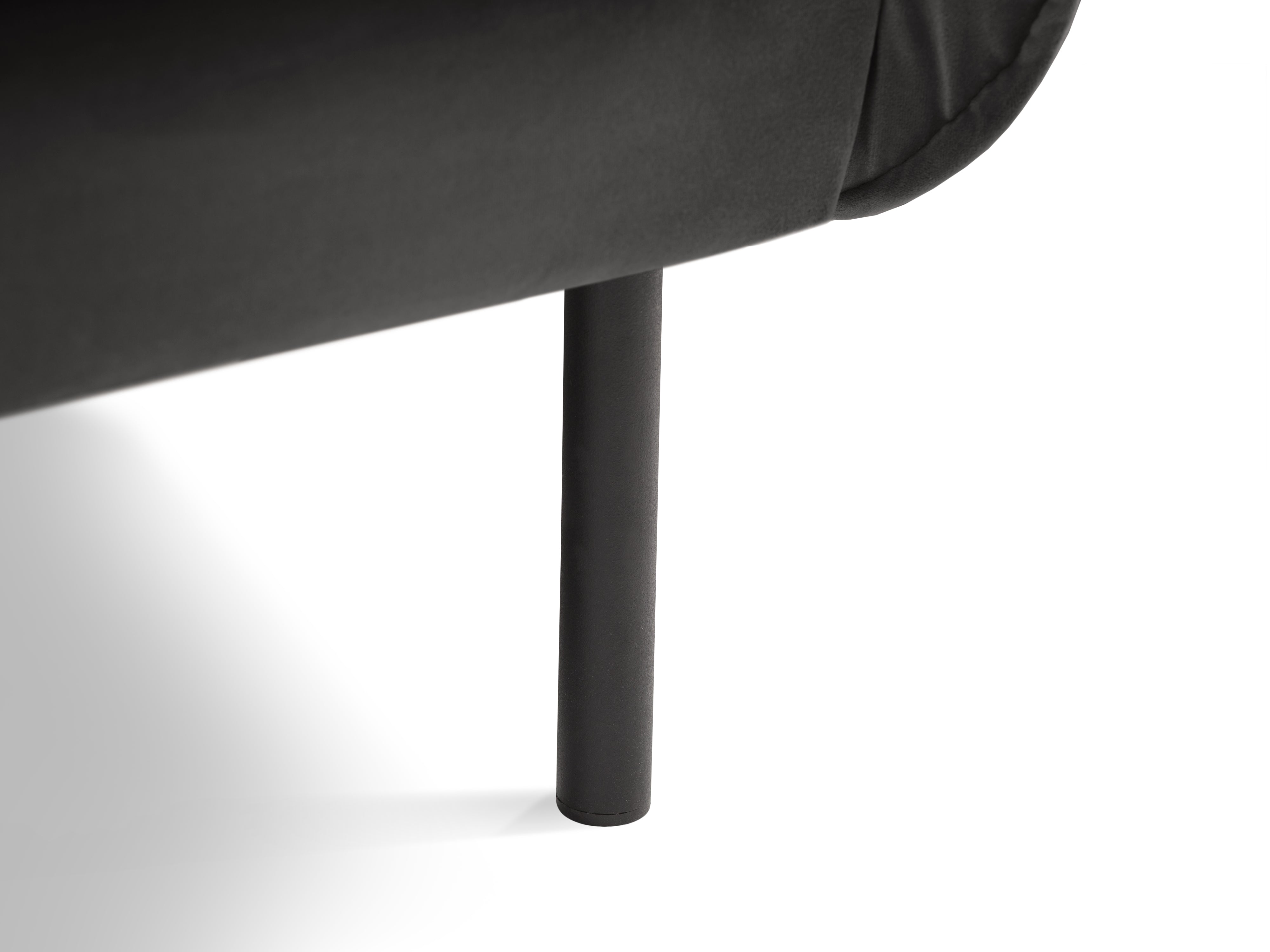 Velvet armchair VIENNA dark gray with black base