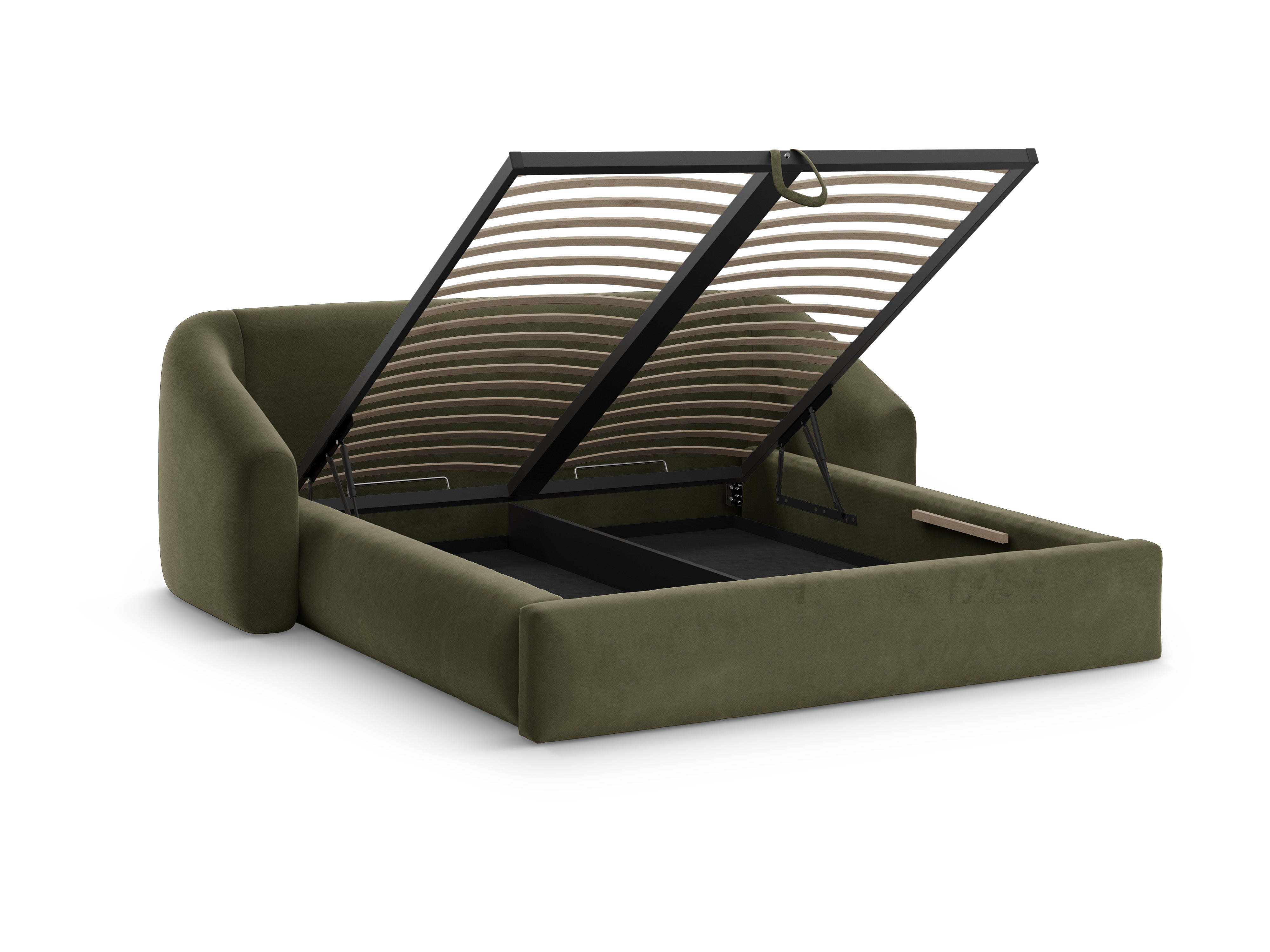 Velvet bed CAMPI green