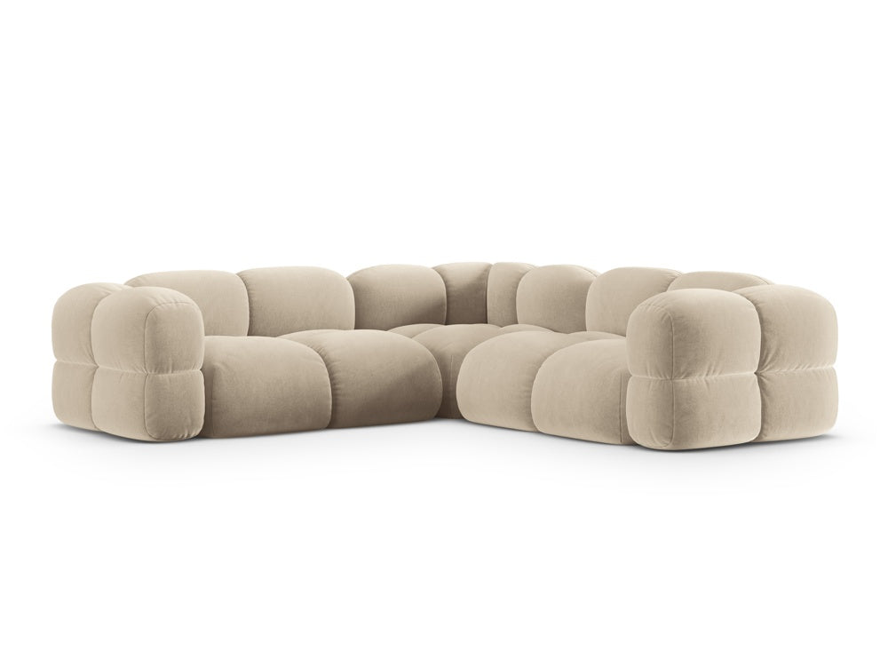 Symmetrical Velvet Corner Sofa LORETTO Beige