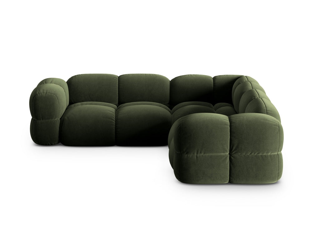 Symmetrical Velvet Corner Sofa LORETTO Green