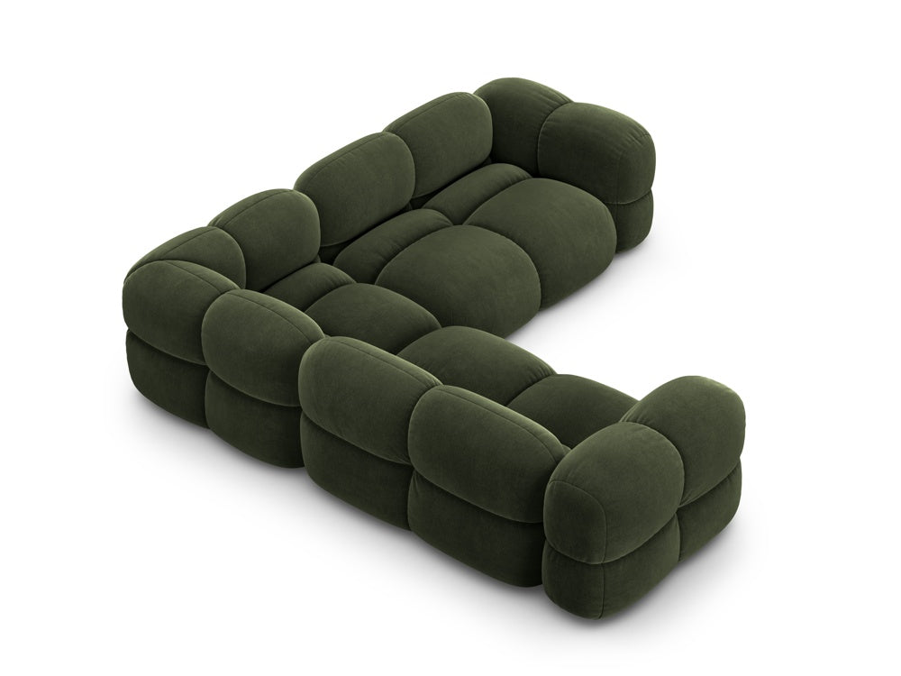 Symmetrical Velvet Corner Sofa LORETTO Green