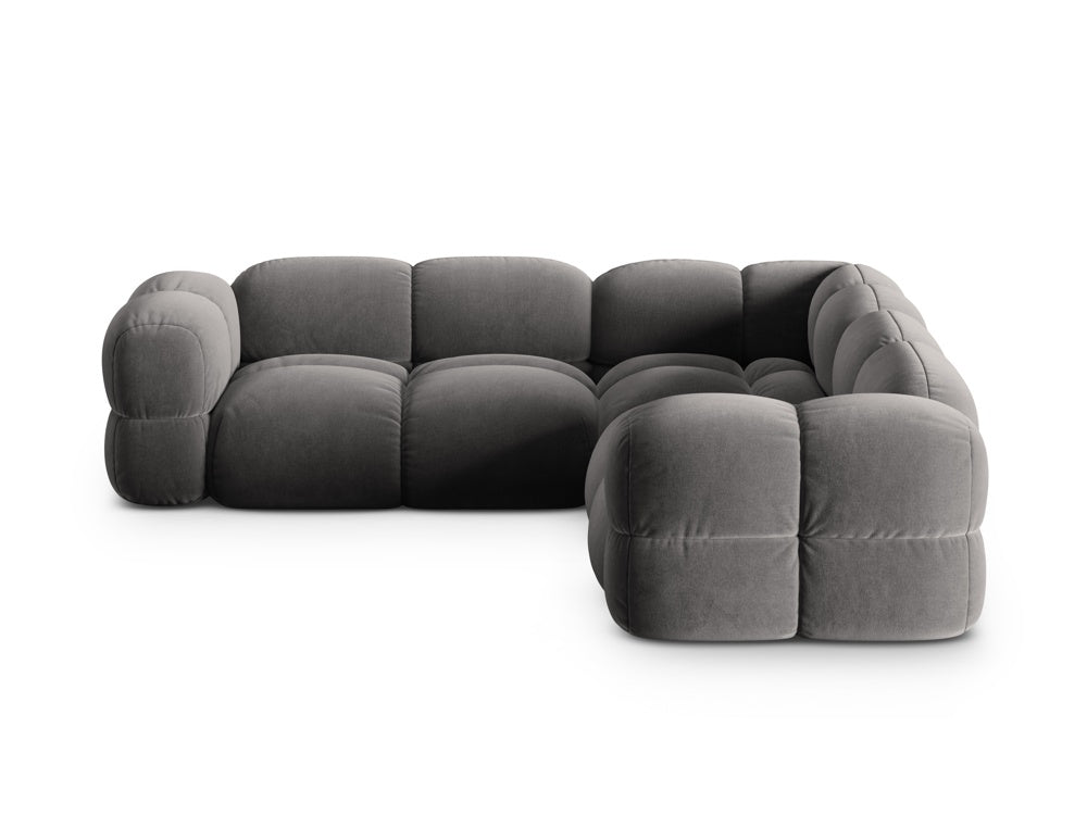 Symmetrical Velvet Corner Sofa LORETTO Gray