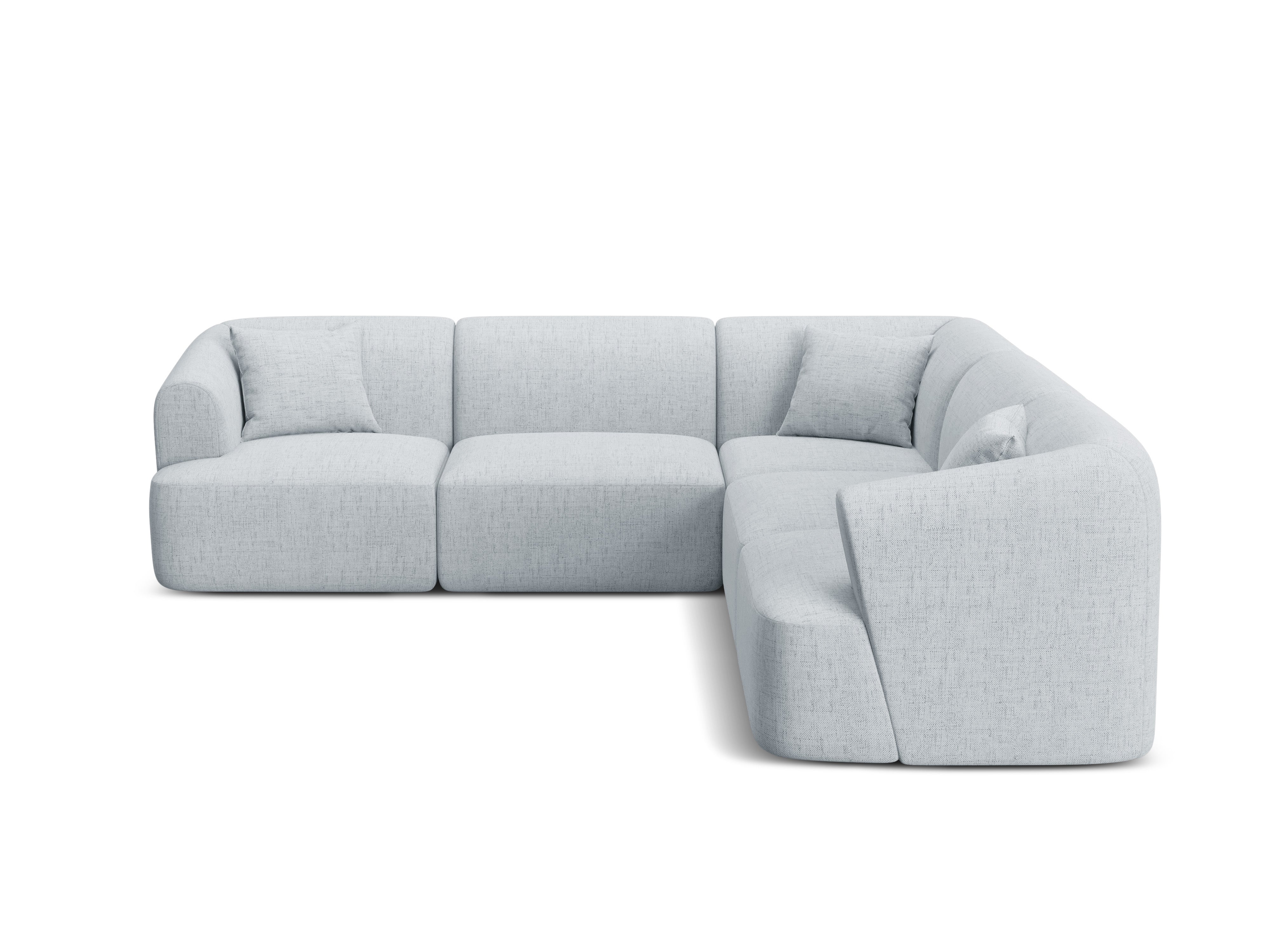 Symmetrische 4-Sitzer-Couch CAMPI hellgraues Chenille