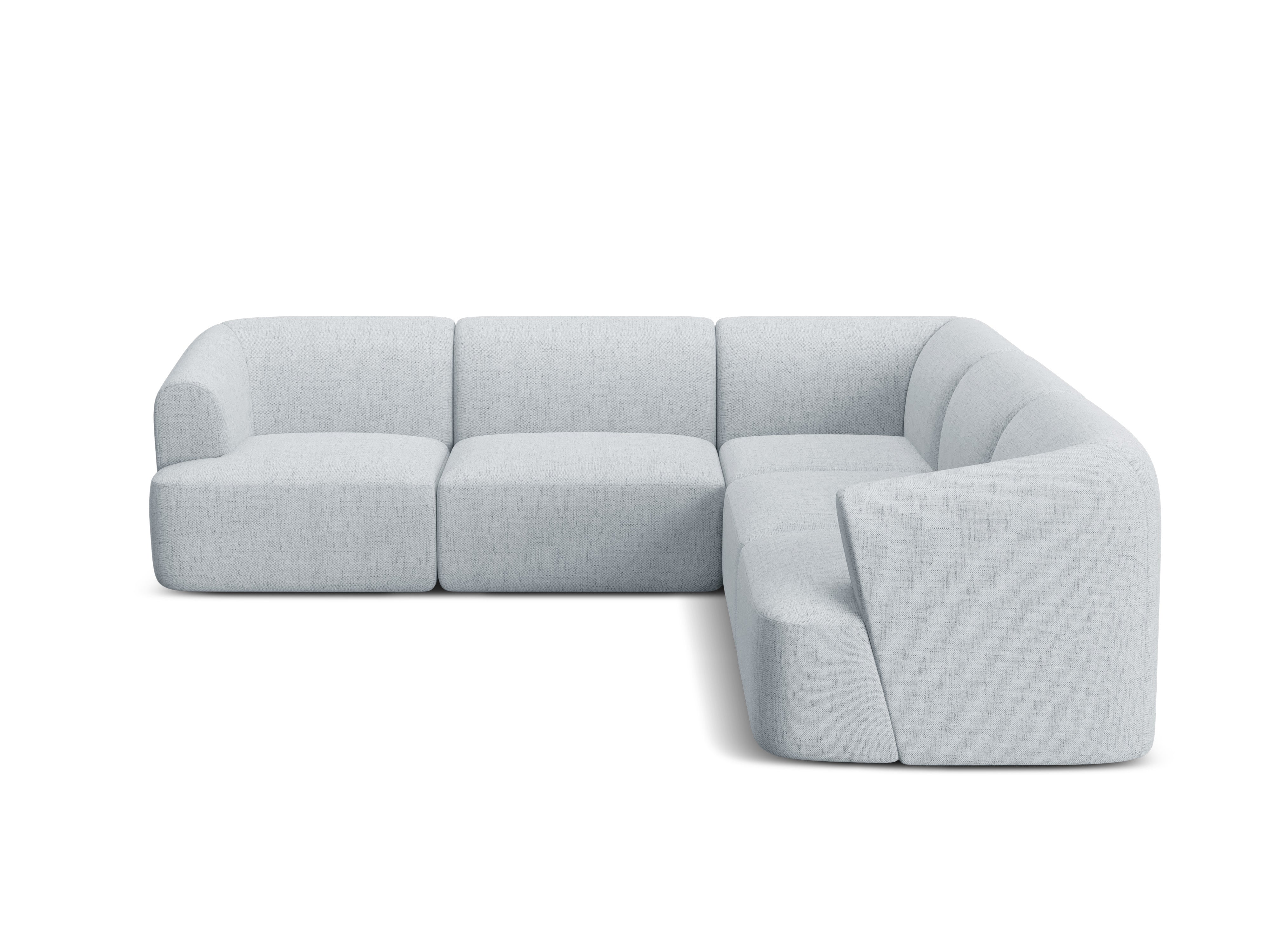 Symmetrische 4-Sitzer-Couch CAMPI hellgraues Chenille