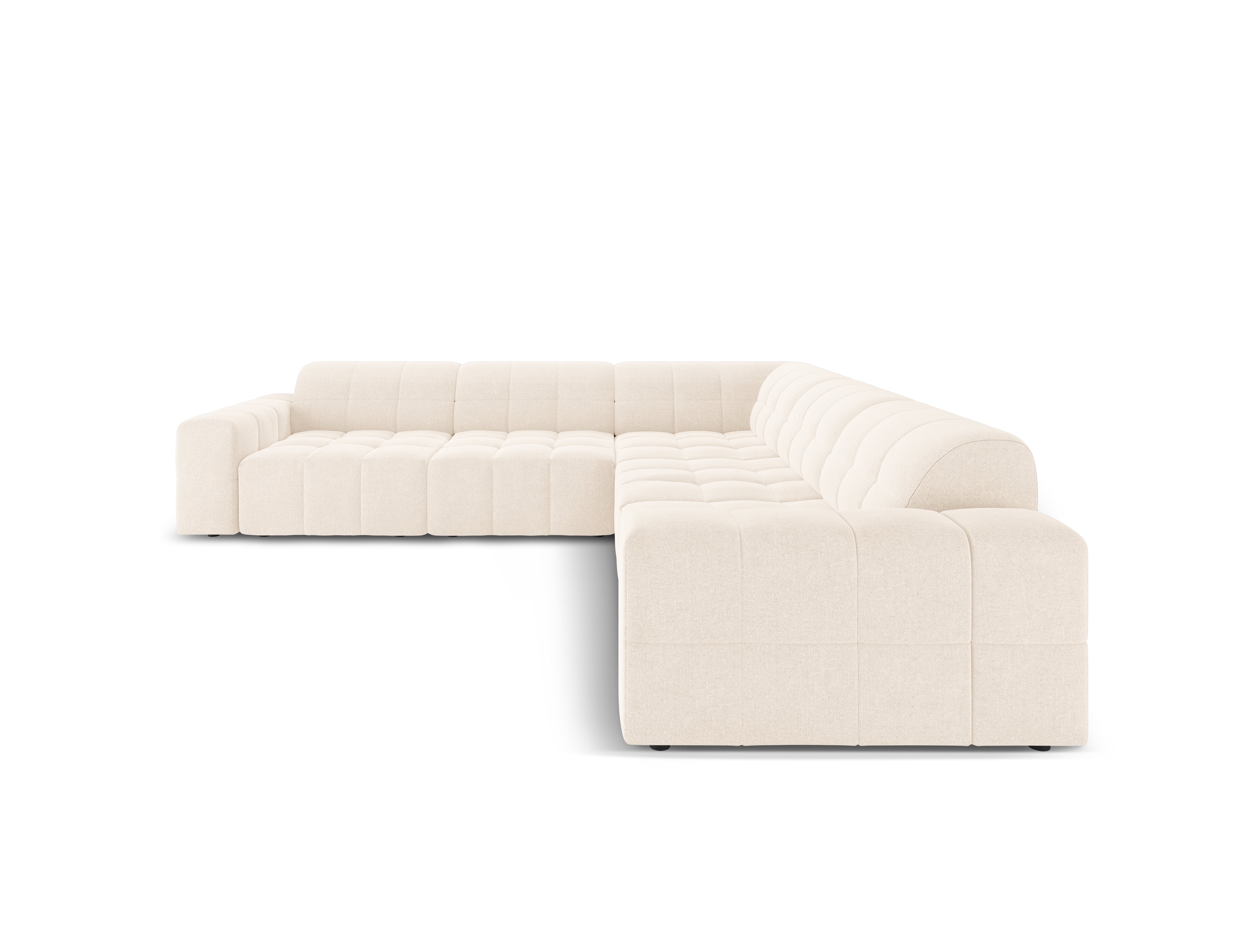 Symmetrische Eckcouch CHICAGO hellbeige Chenille