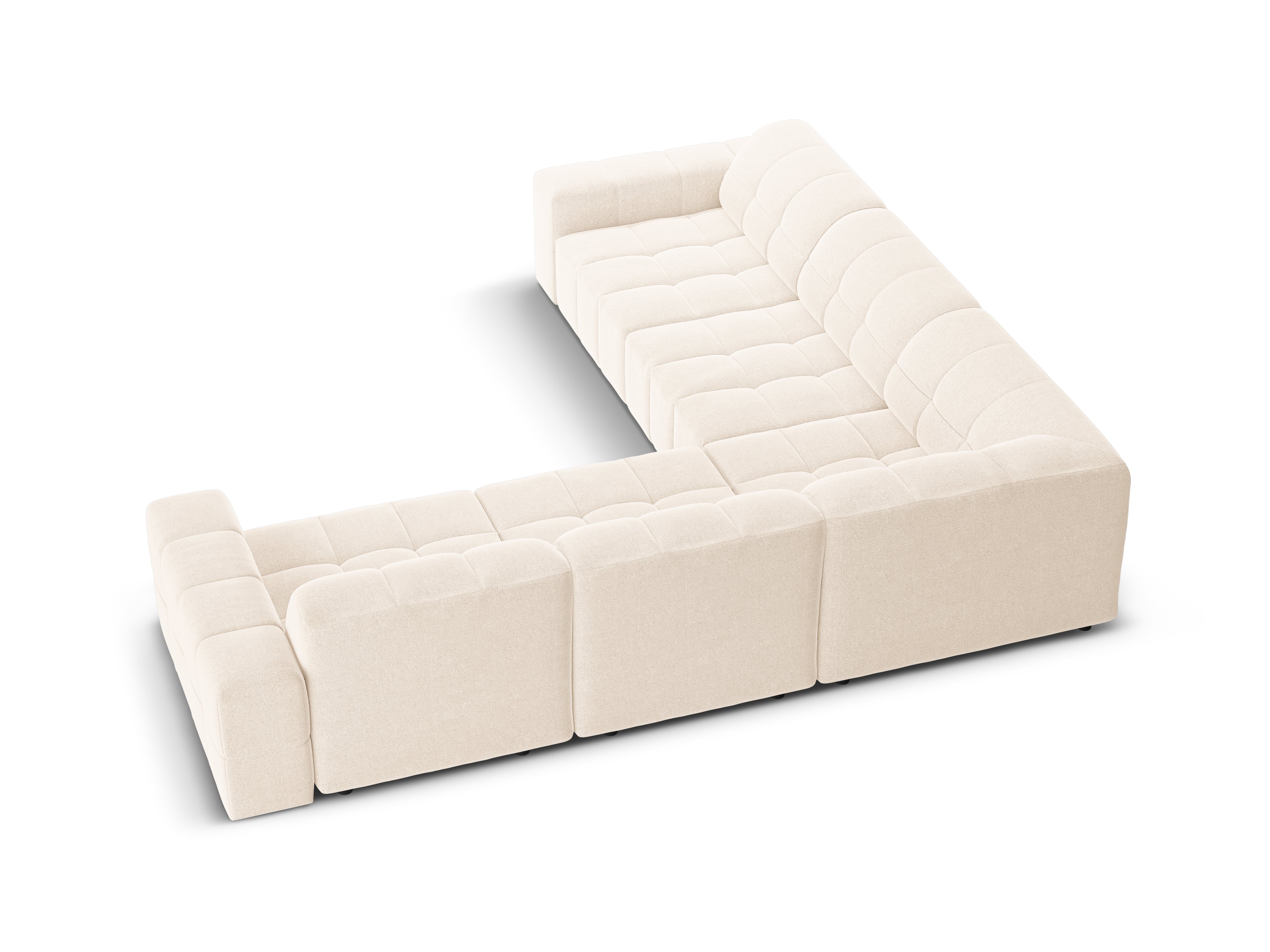 Symmetrische Eckcouch CHICAGO hellbeige Chenille