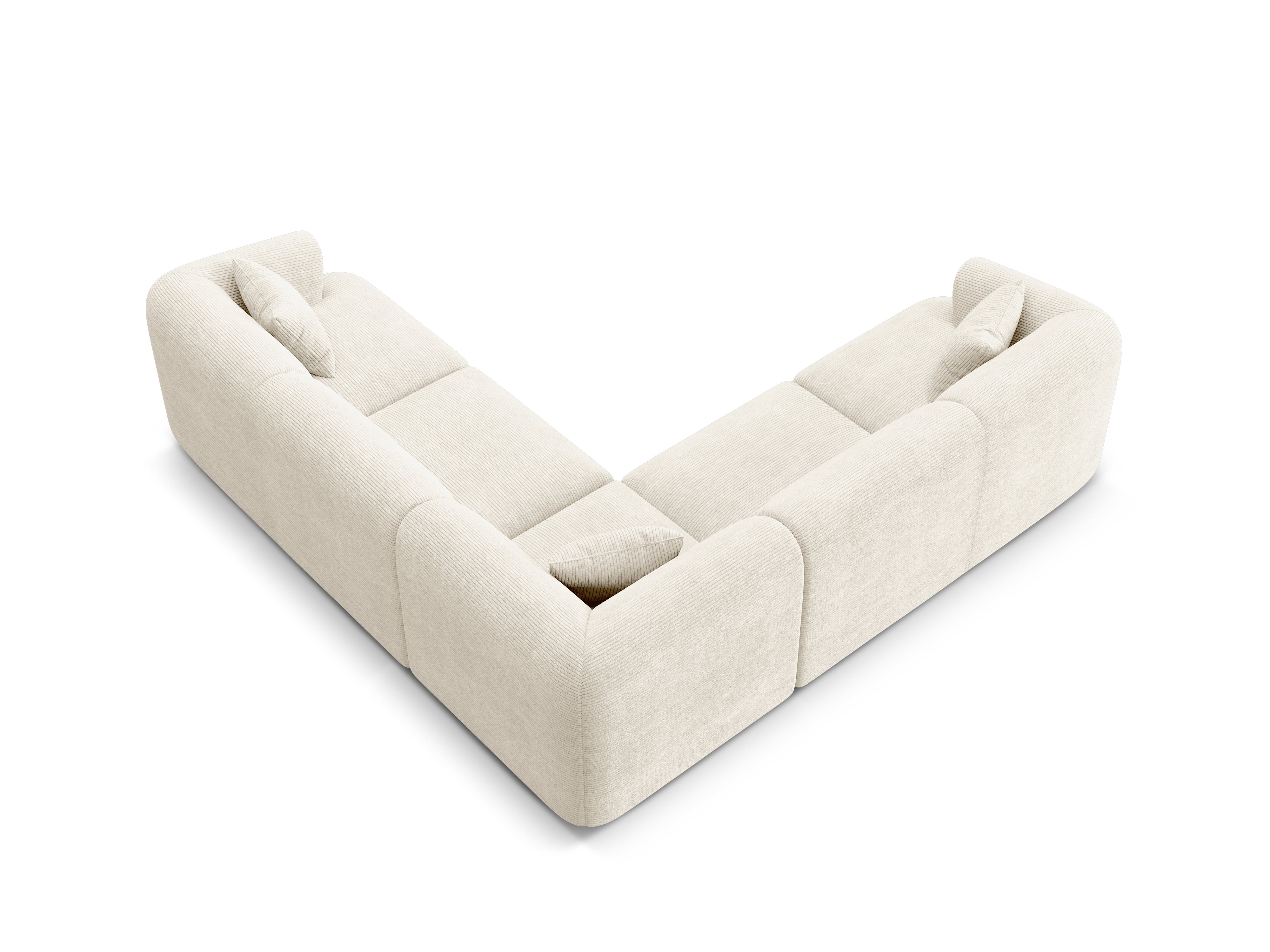 Symmetrische 4-Sitzer-Couch CAMPI cremefarbener Cordstoff