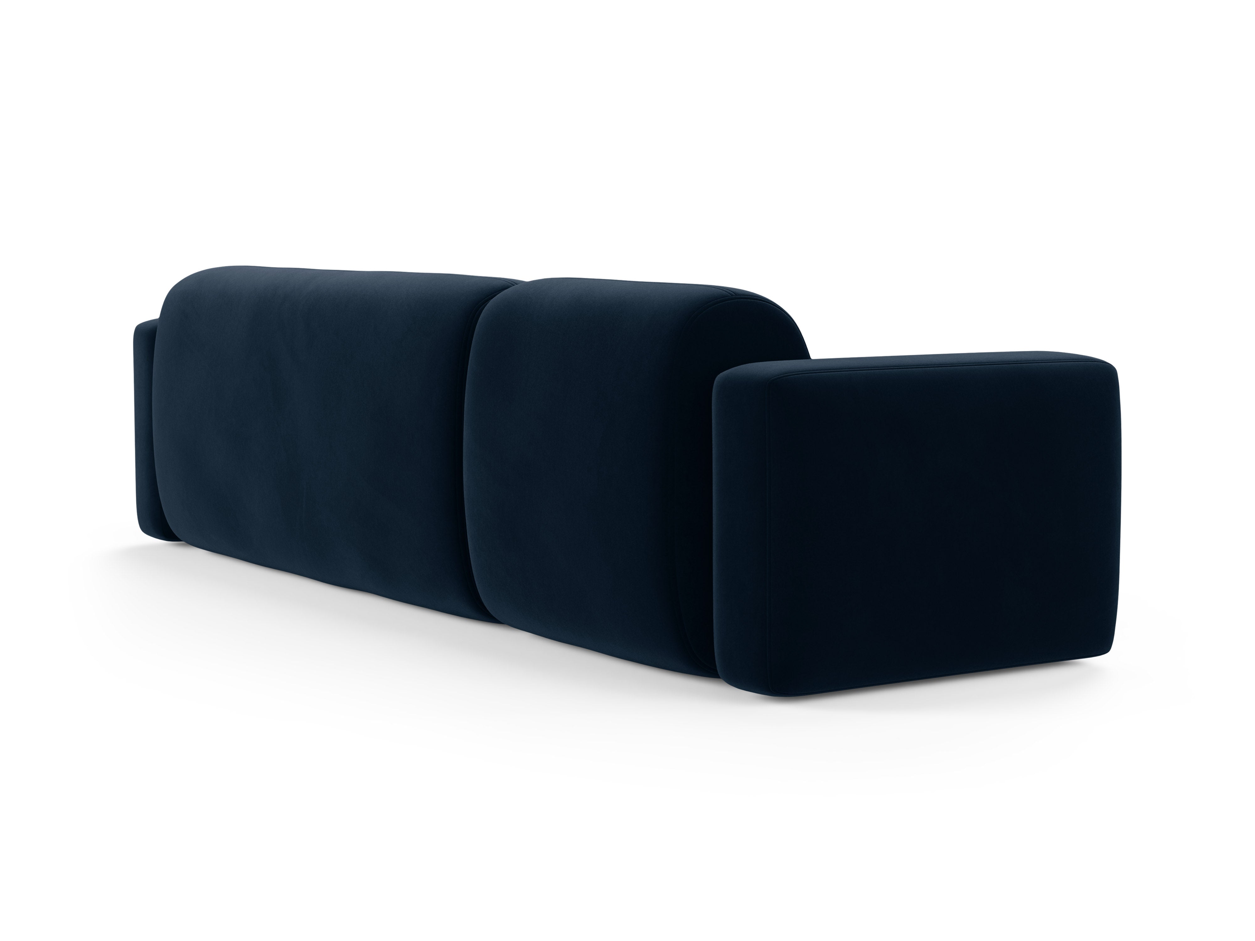 Samt-Ecksofa rechts STRINO in Marineblau