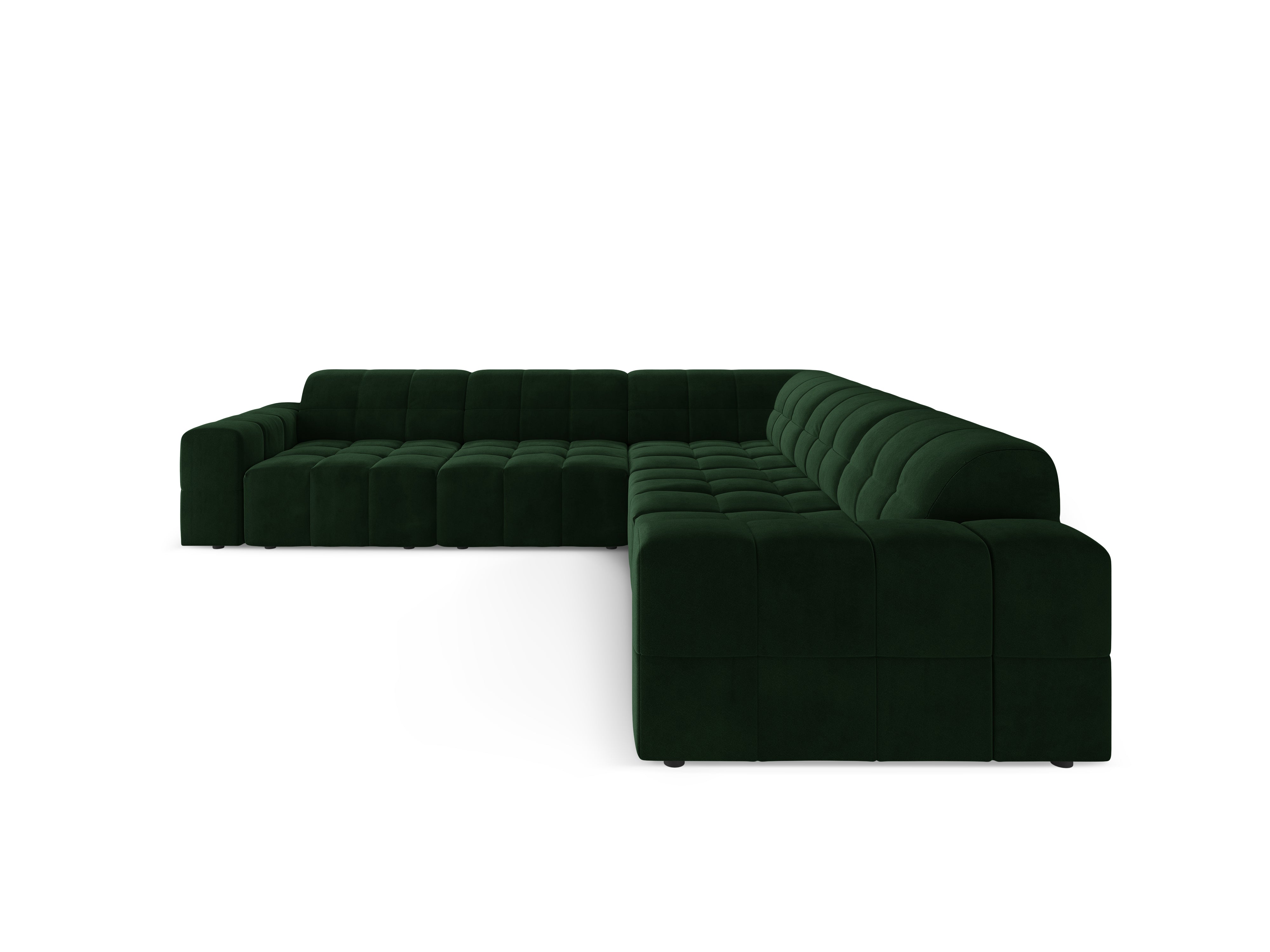 Samt-Ecksofa CHICAGO in Flaschengrün