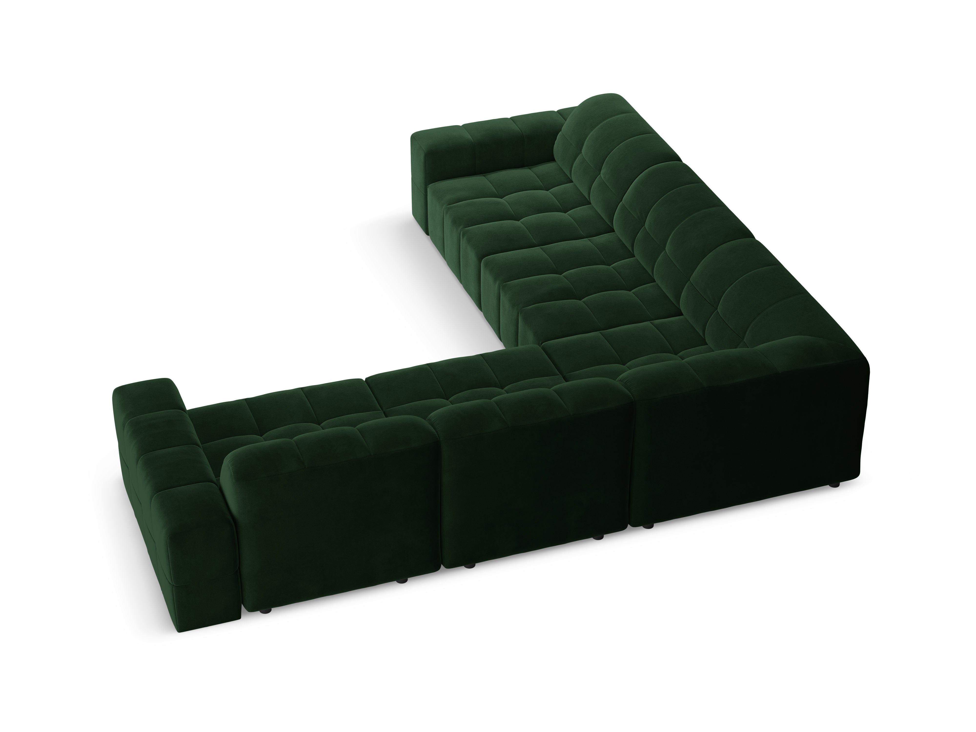 Samt-Ecksofa CHICAGO in Flaschengrün