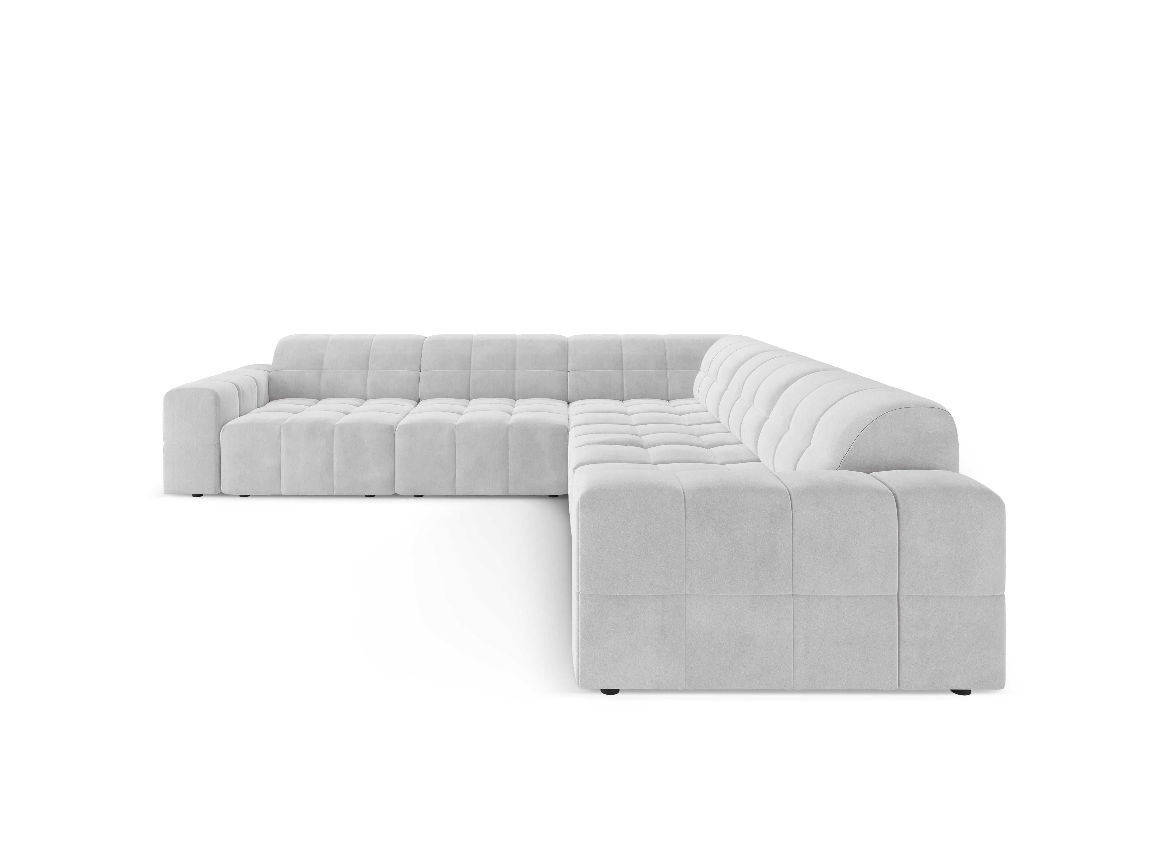 Symmetrical Velvet Corner Sofa CHICAGO Light Gray