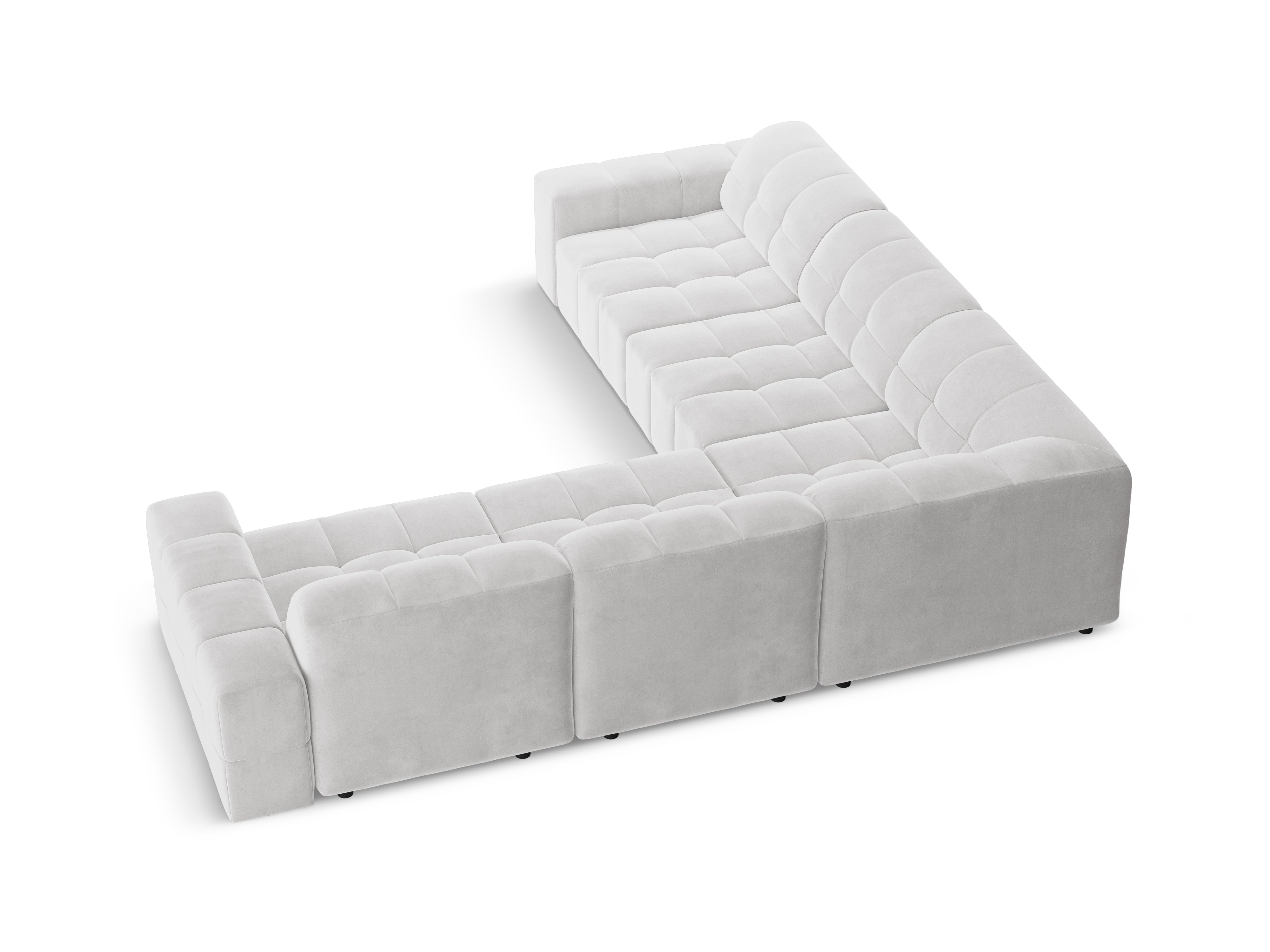 Symmetrical Velvet Corner Sofa CHICAGO Light Gray