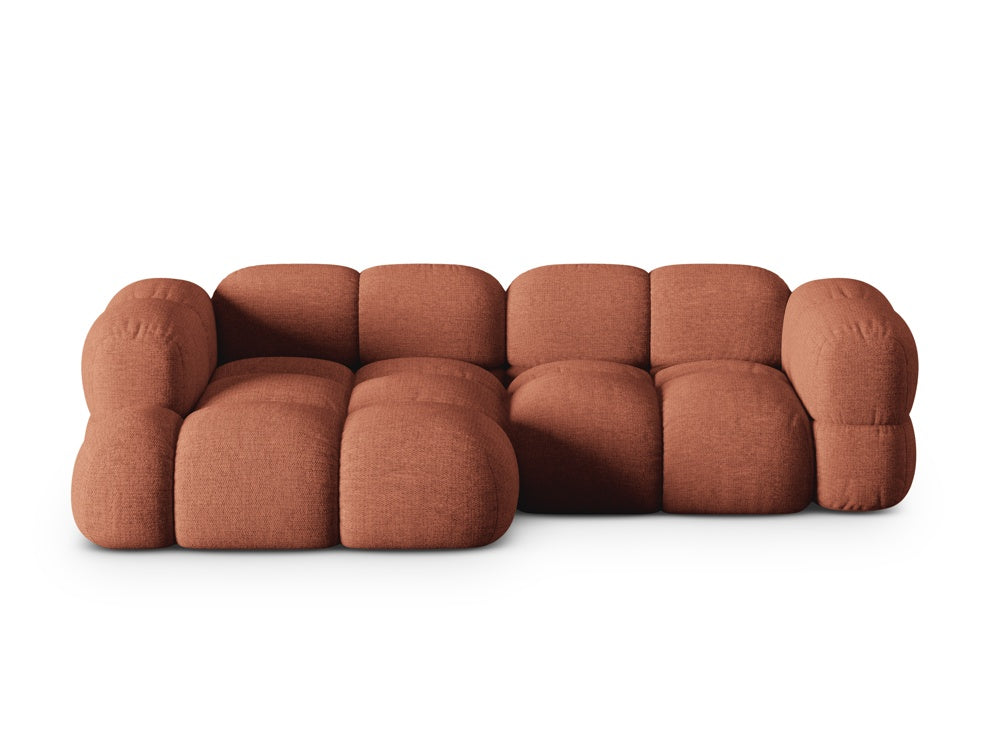 Left-facing 3-seater corner sofa LORETTO coral