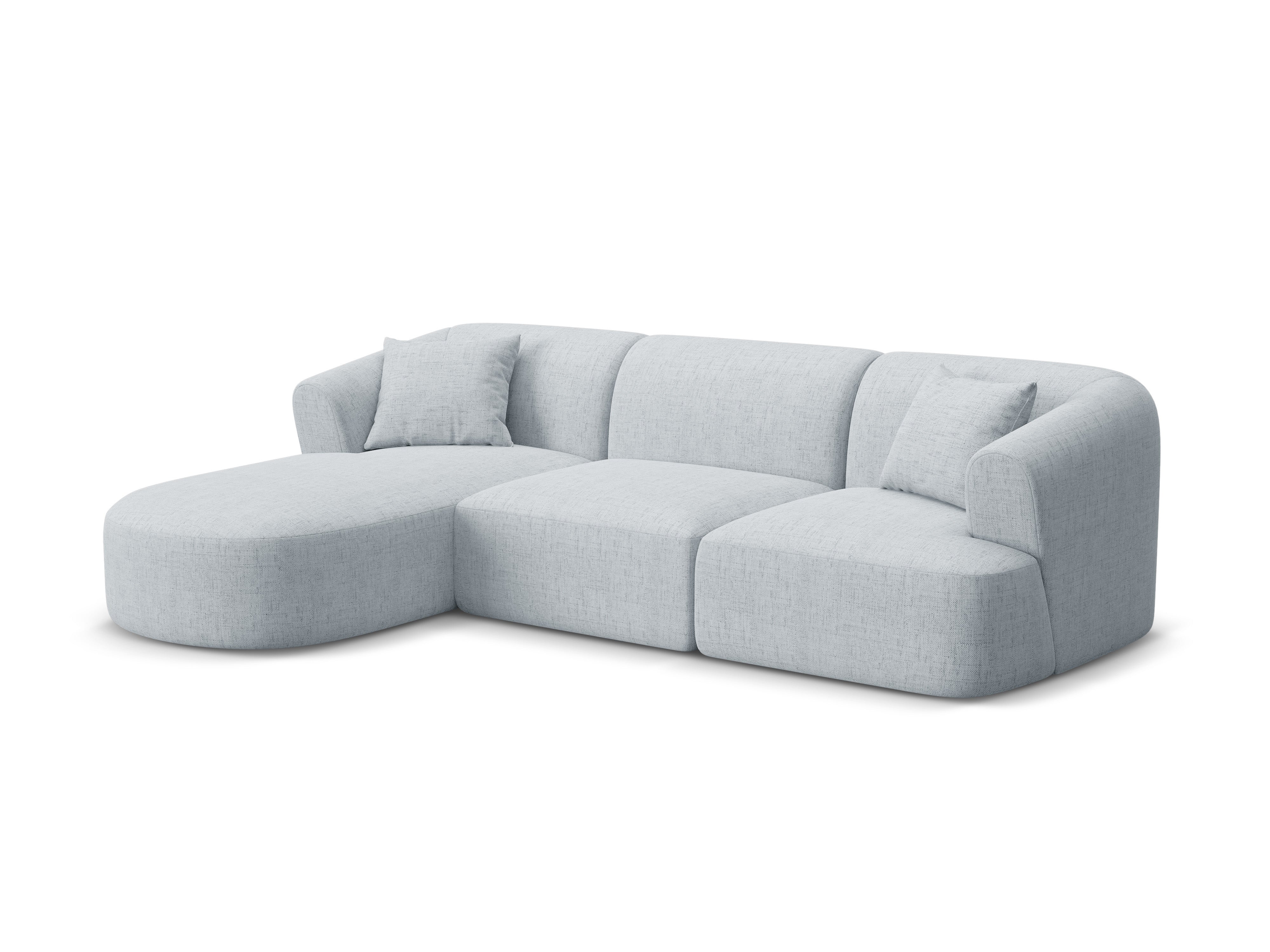 Left-sided 4-seater sofa CAMPI light gray chenille