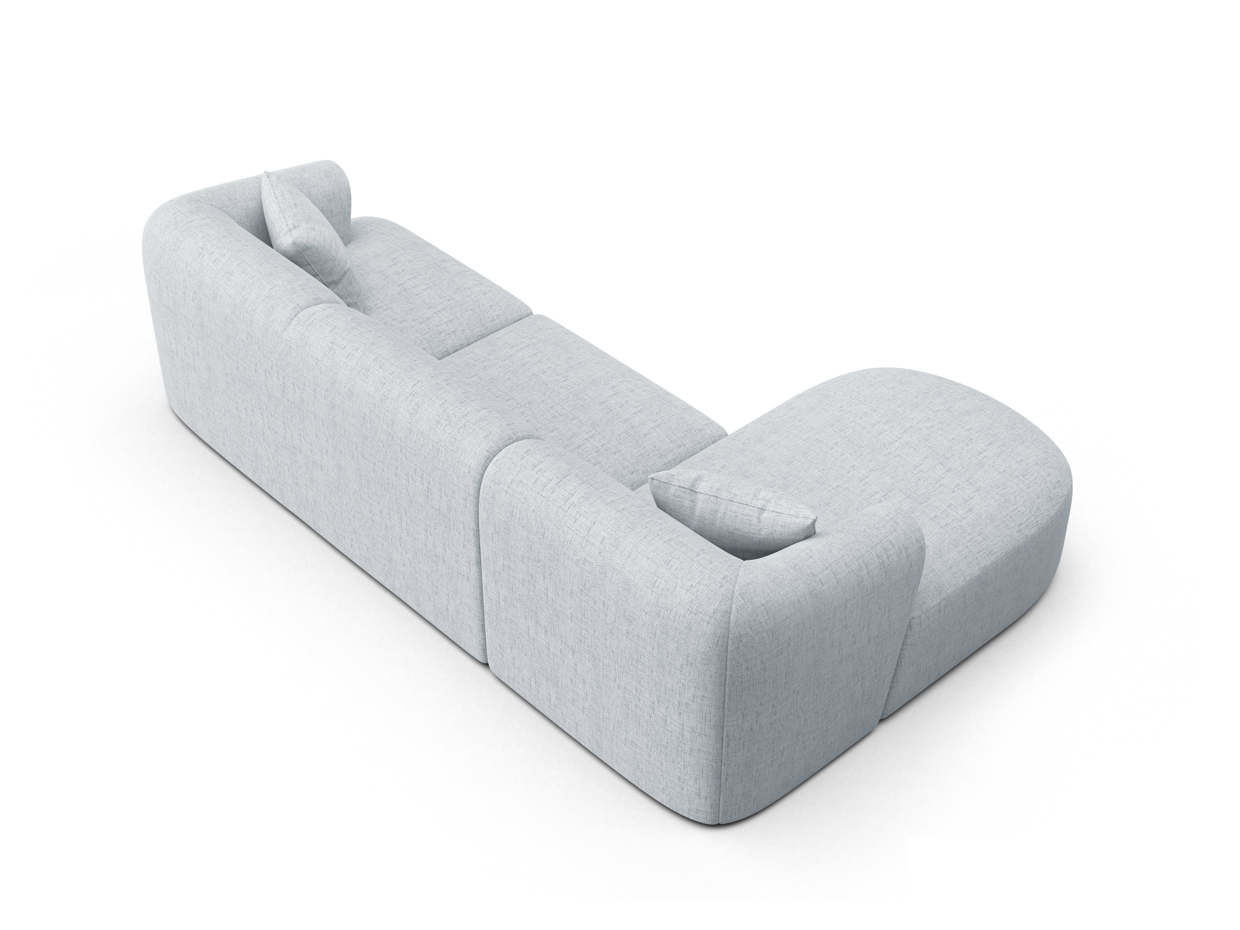 Left-sided 4-seater sofa CAMPI light gray chenille