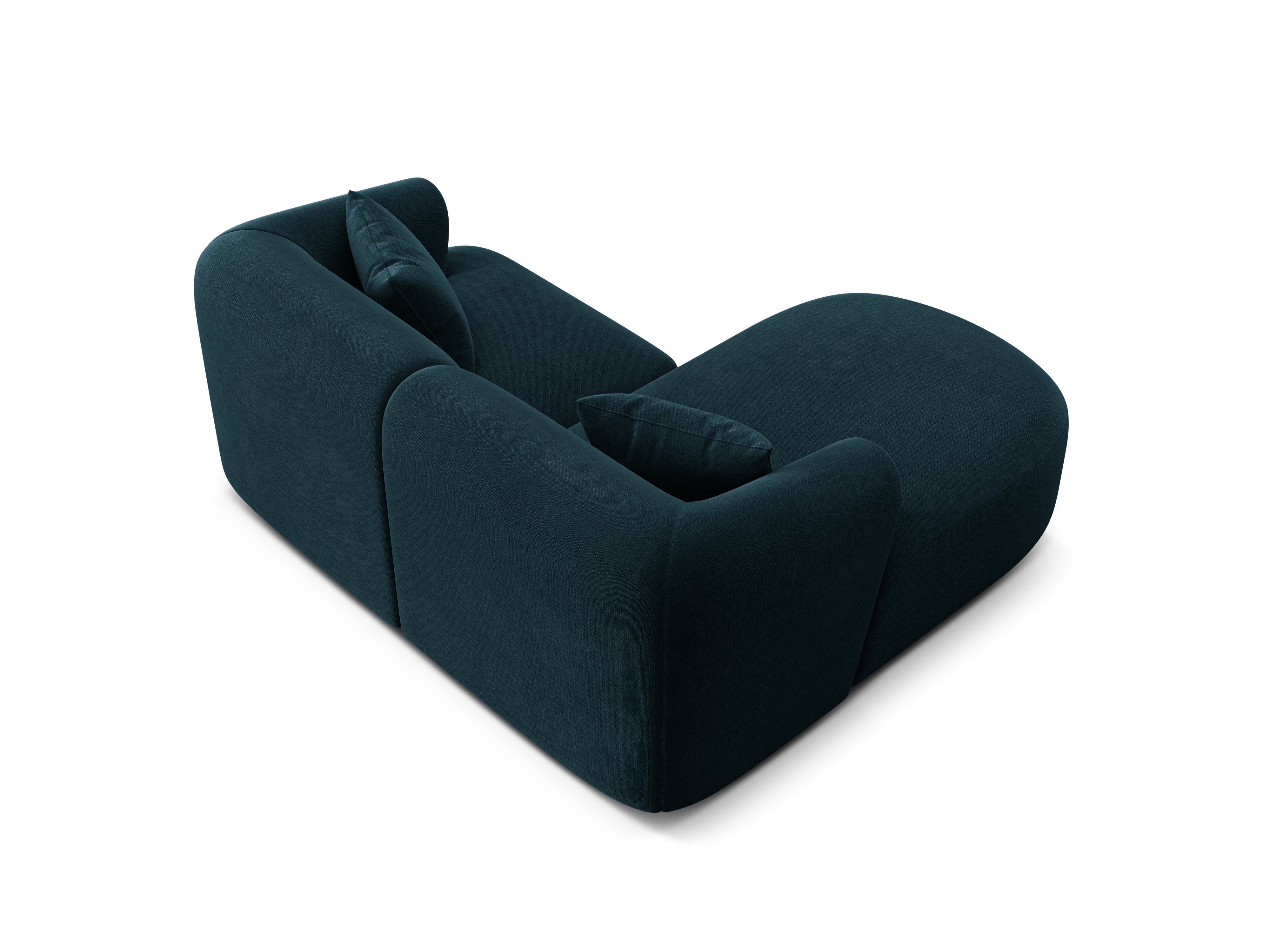 Left-facing velvet corner sofa for 3 people CAMPI petrol