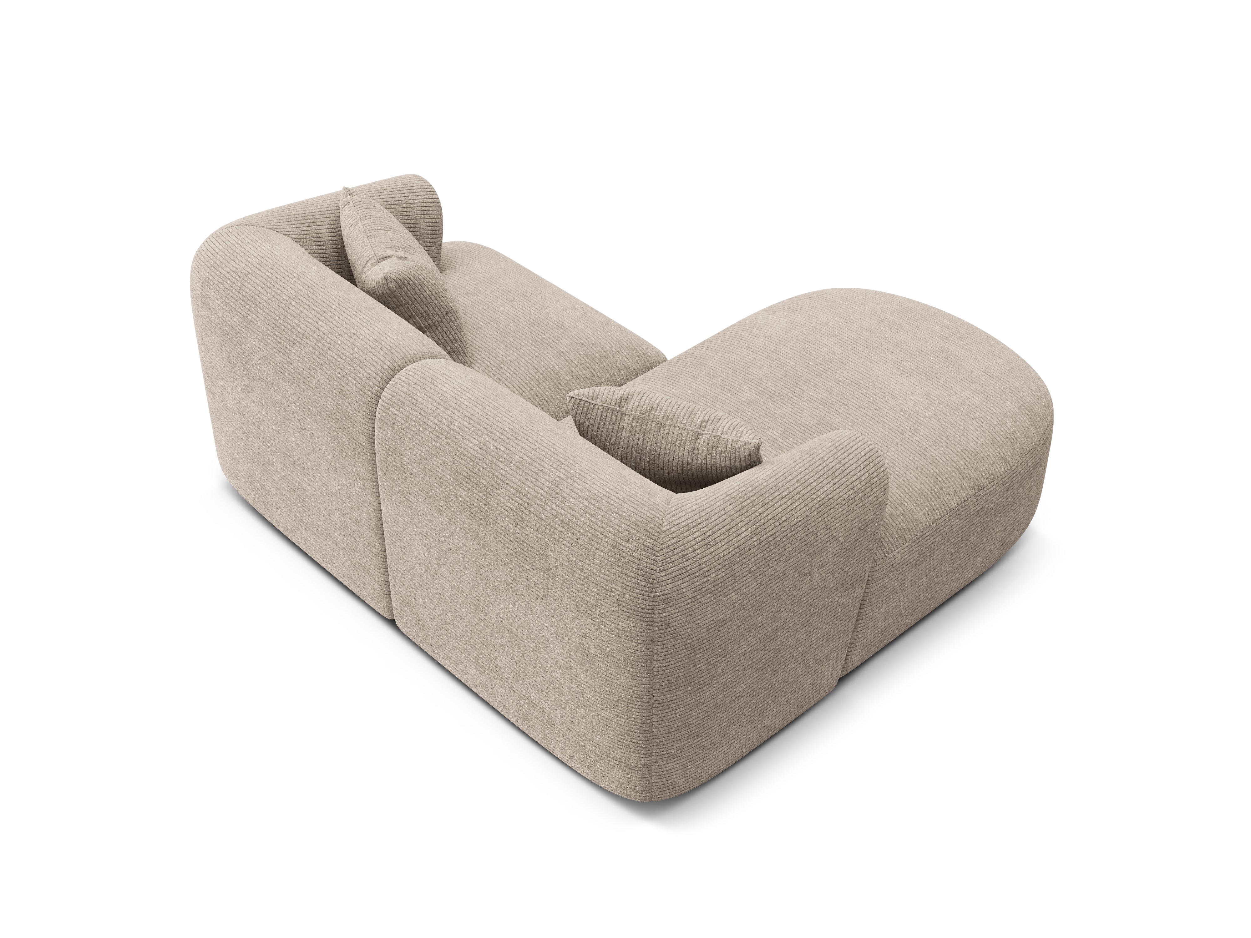 Left-facing 3-seater sofa CAMPI beige corduroy