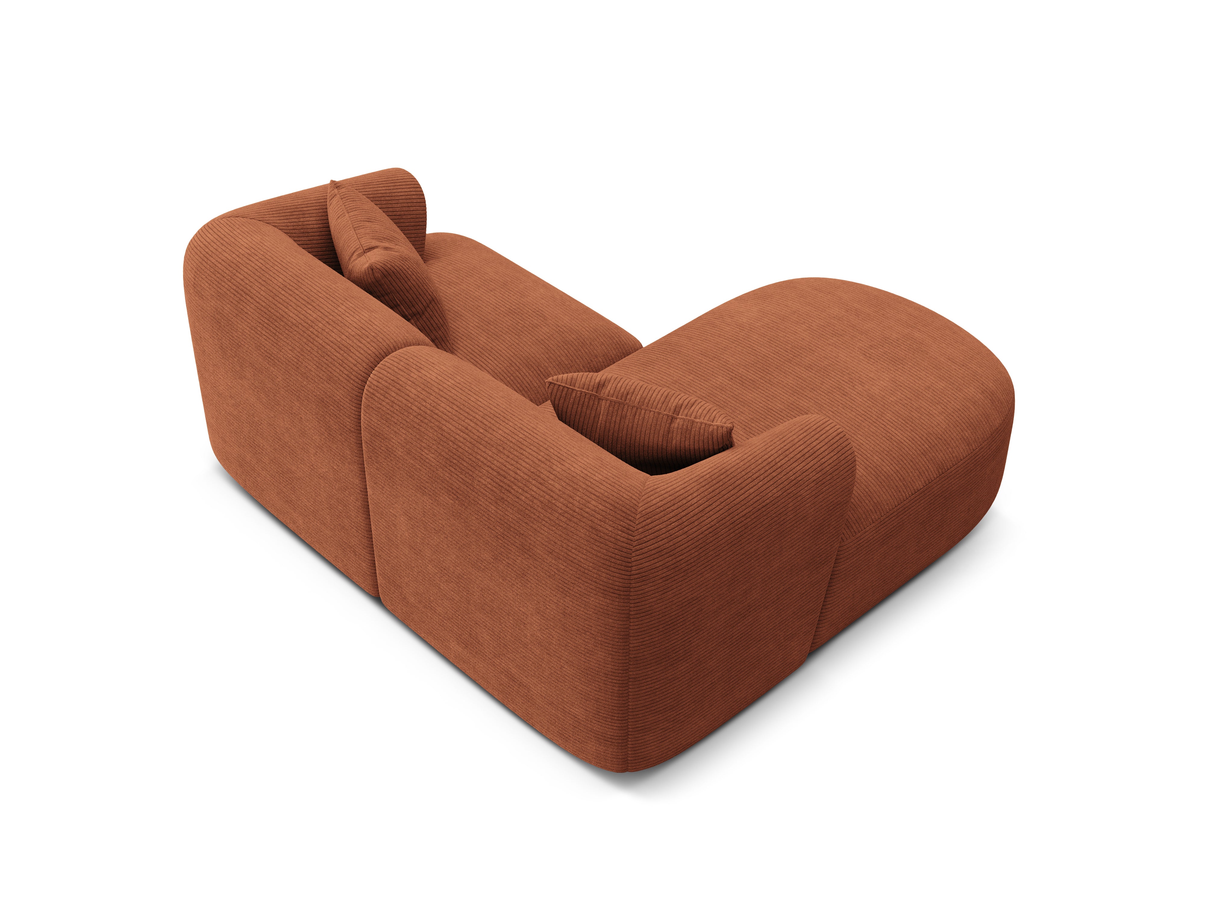 Left-sided 3-seater sofa CAMPI brick corduroy