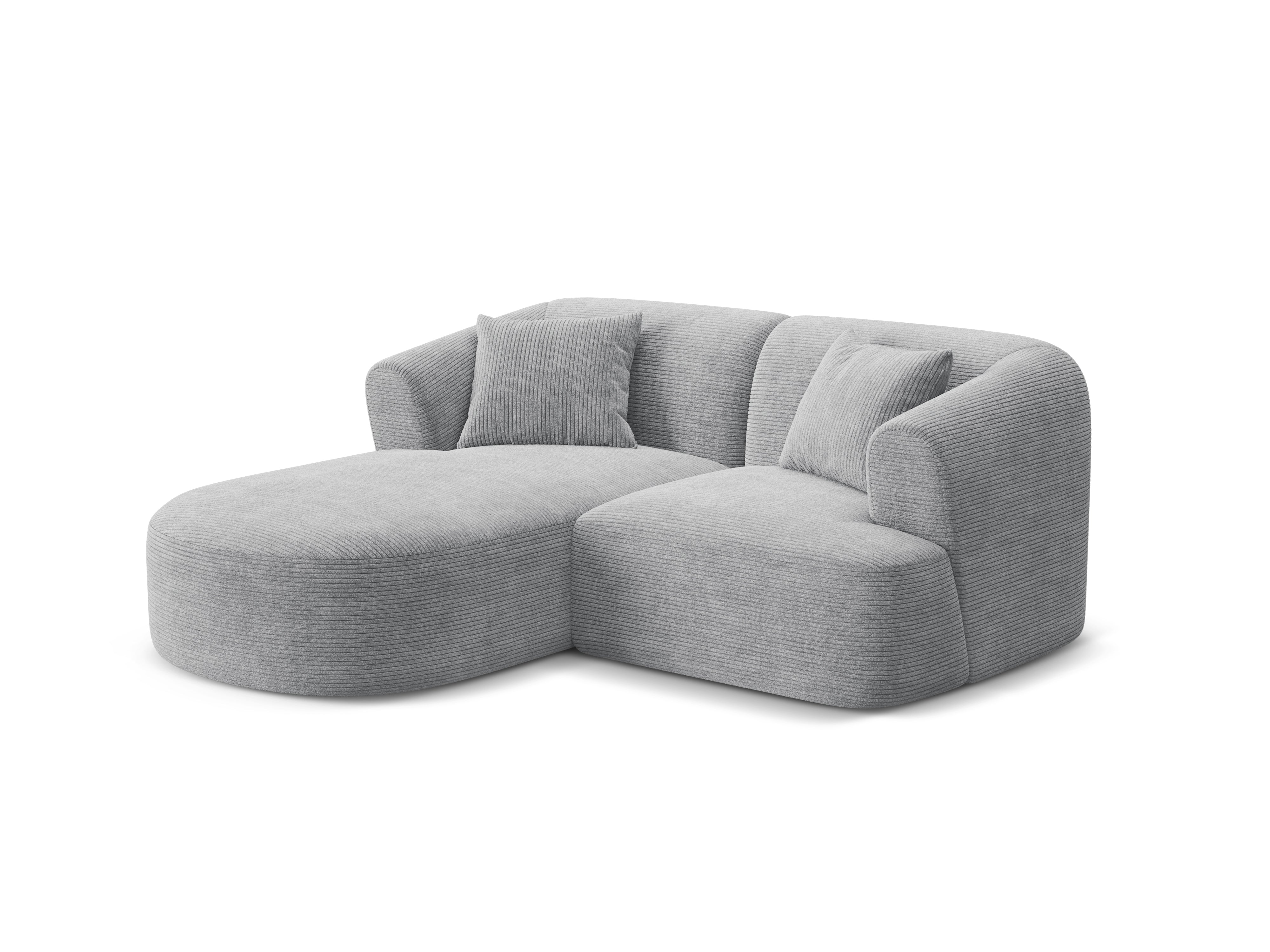 Left-sided 3-seater sofa CAMPI light gray corduroy