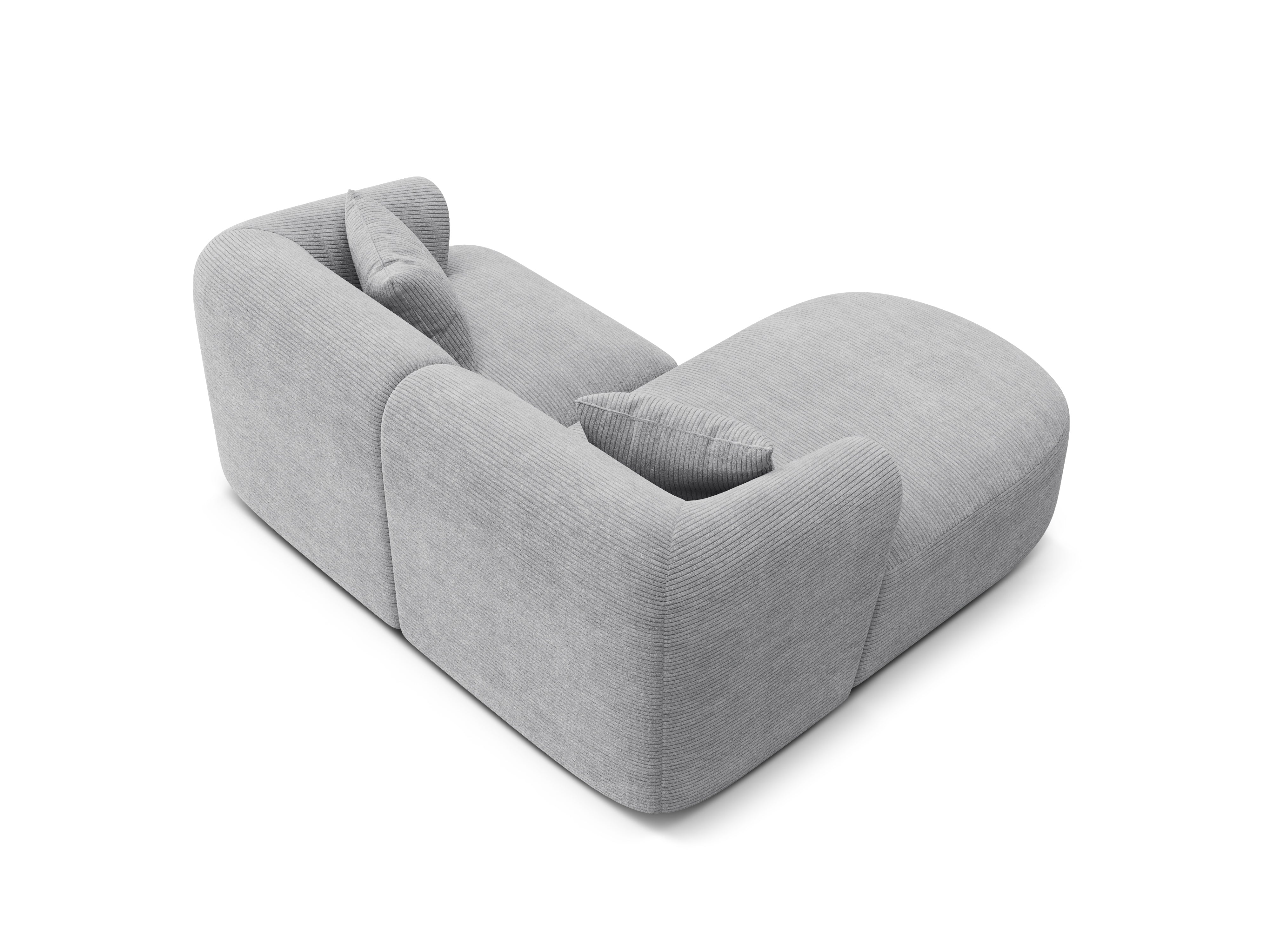 Left-sided 3-seater sofa CAMPI light gray corduroy